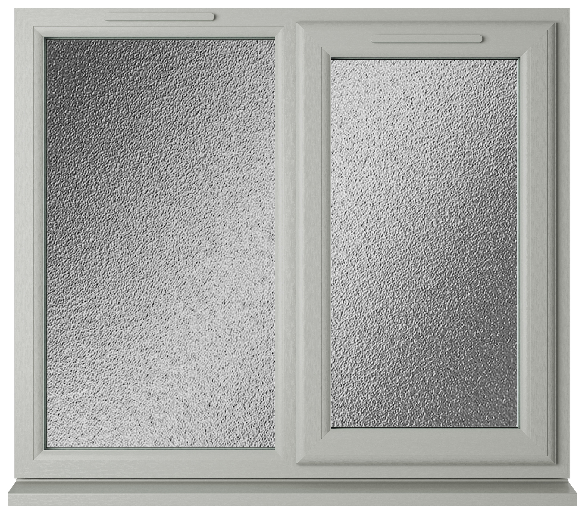 Crystal uPVC Agate Grey Right Hand Side Hung Next to a Fixed Light Obscure Triple Glazed Window - 1190 x 965mm