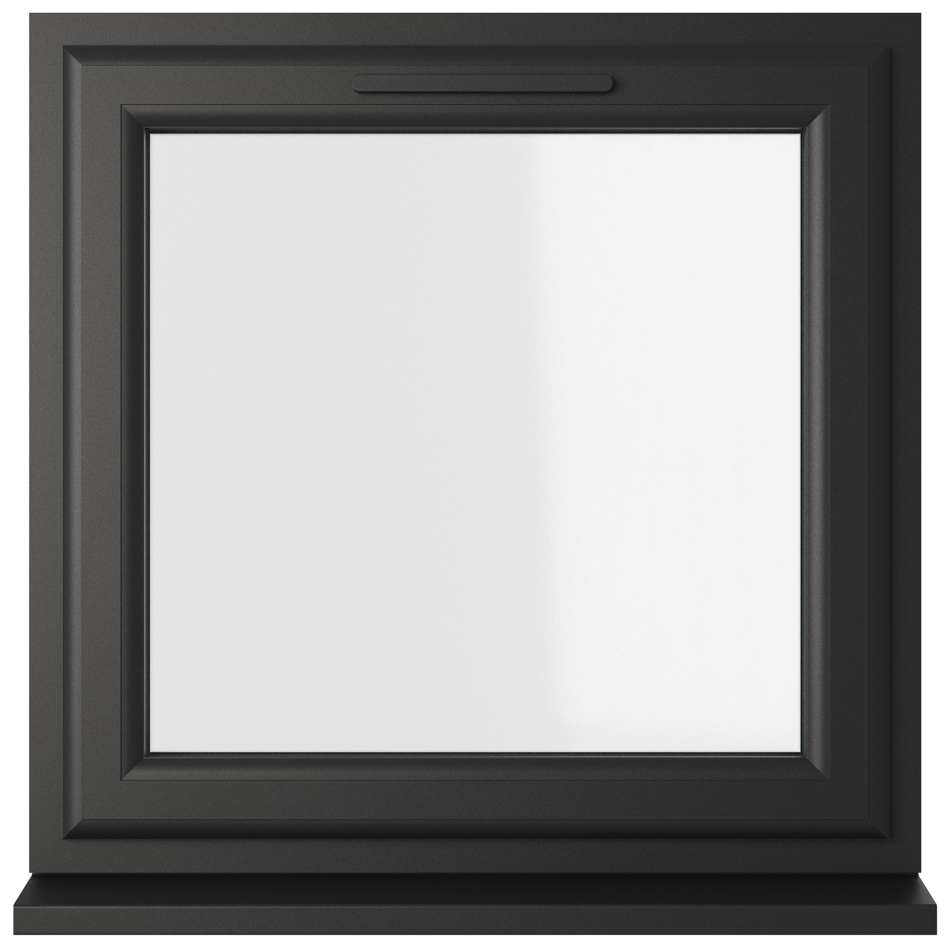 Crystal uPVC Black Top Opener Clear Triple Glazed Window - 820 x 820mm