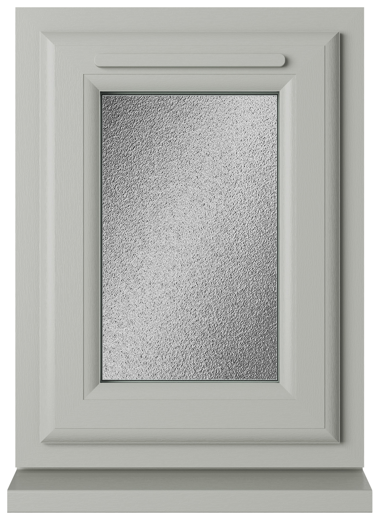 Crystal uPVC Agate Grey Top Opener Obscure Triple Glazed Window - 440 x 610mm