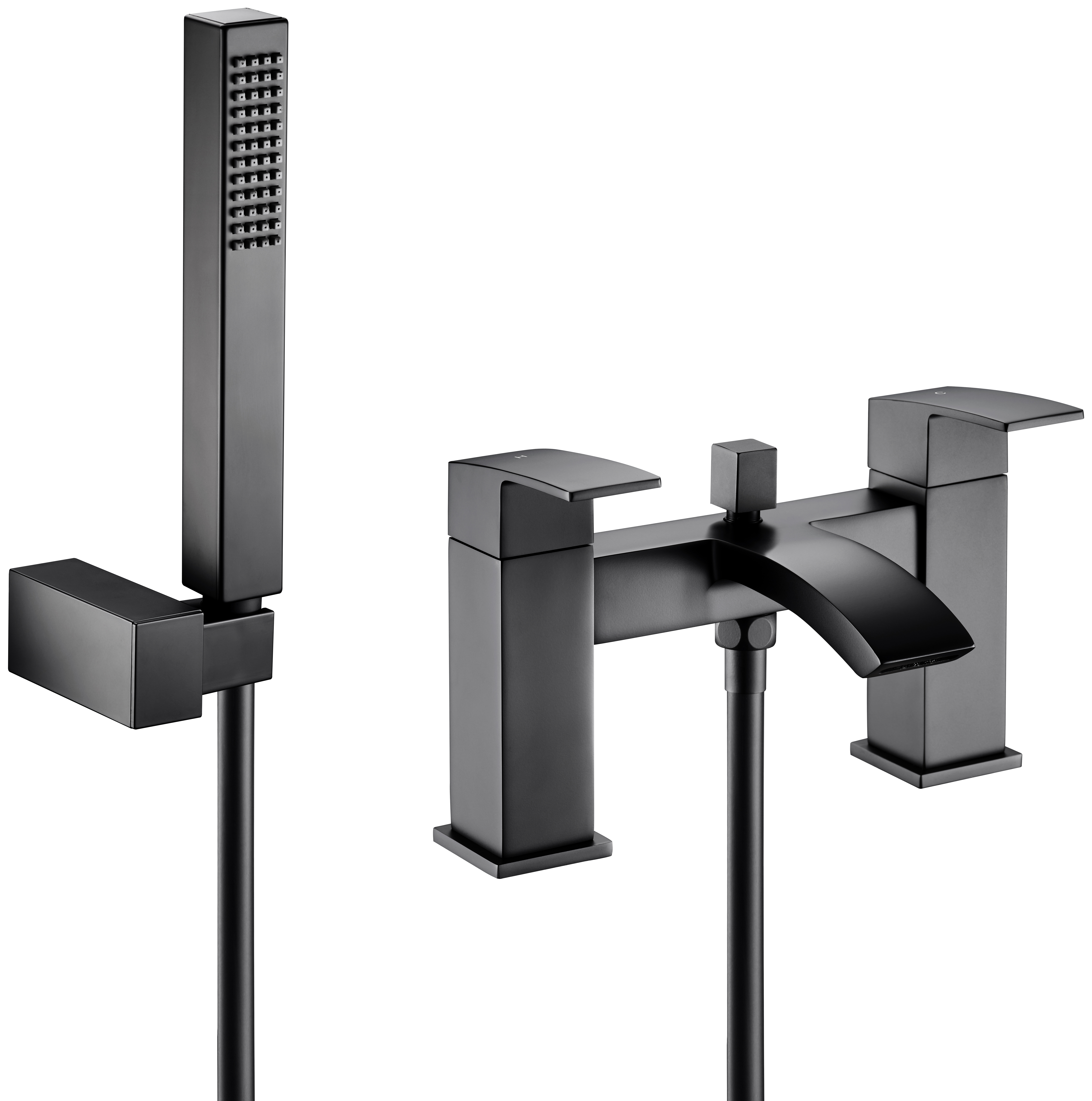 Balterley Contemporary Square Bath Shower Mixer Kit- Matt Black