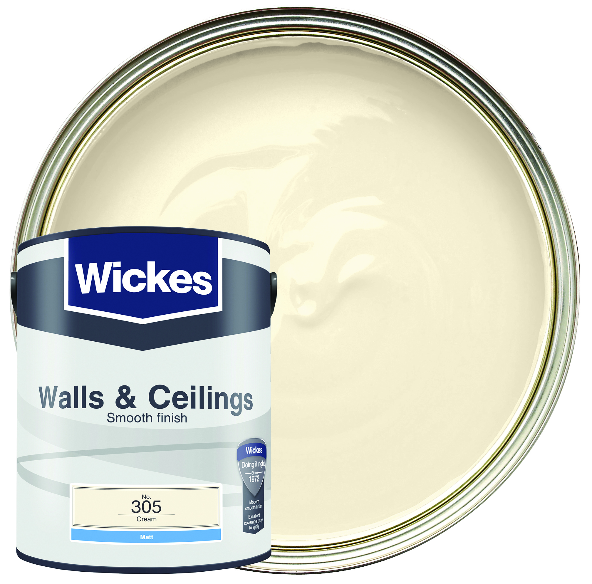 Wickes Vinyl Matt Emulsion Paint - Cream No.305 - 5L