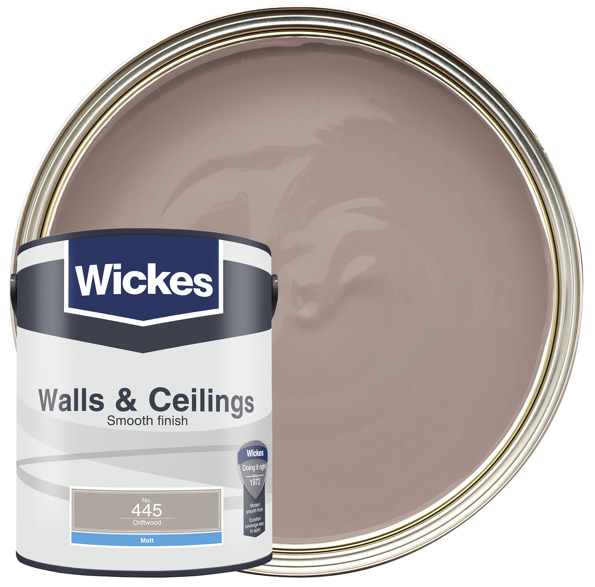 Wickes Vinyl Matt Emulsion Paint - Driftwood No.445 - 5L