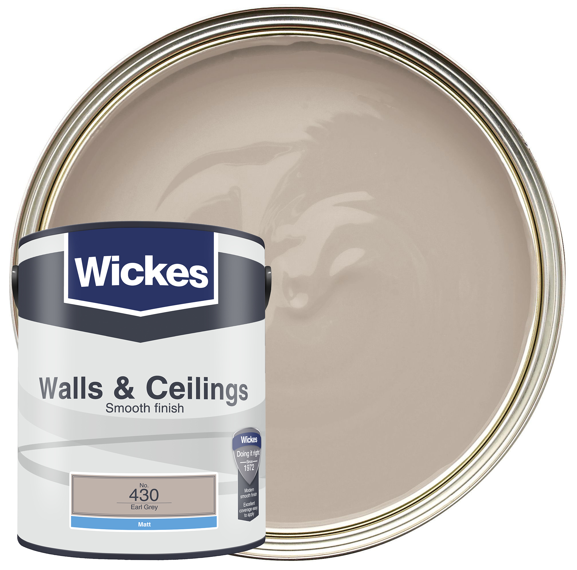 Wickes Vinyl Matt Emulsion Paint - Earl Grey No.430 - 5L