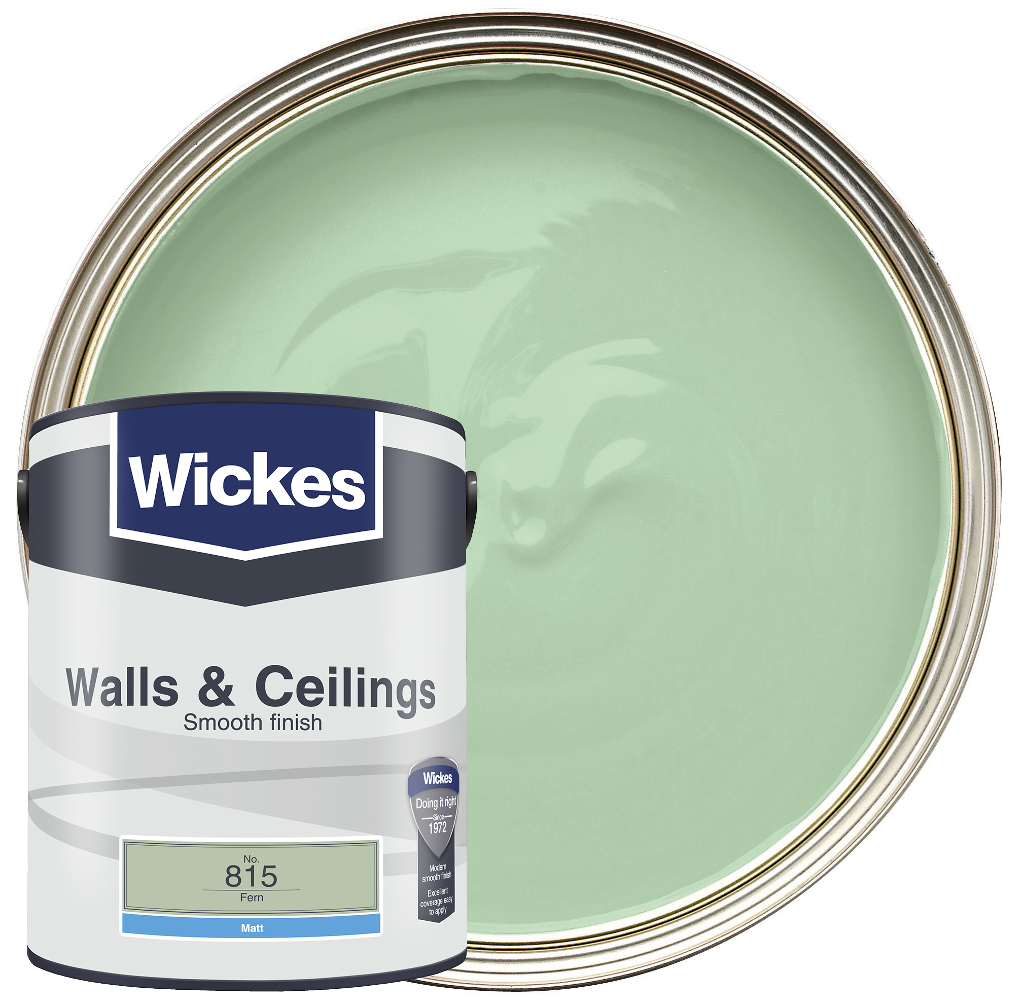 Wickes Vinyl Matt Emulsion Paint - Fern No.815 - 5L