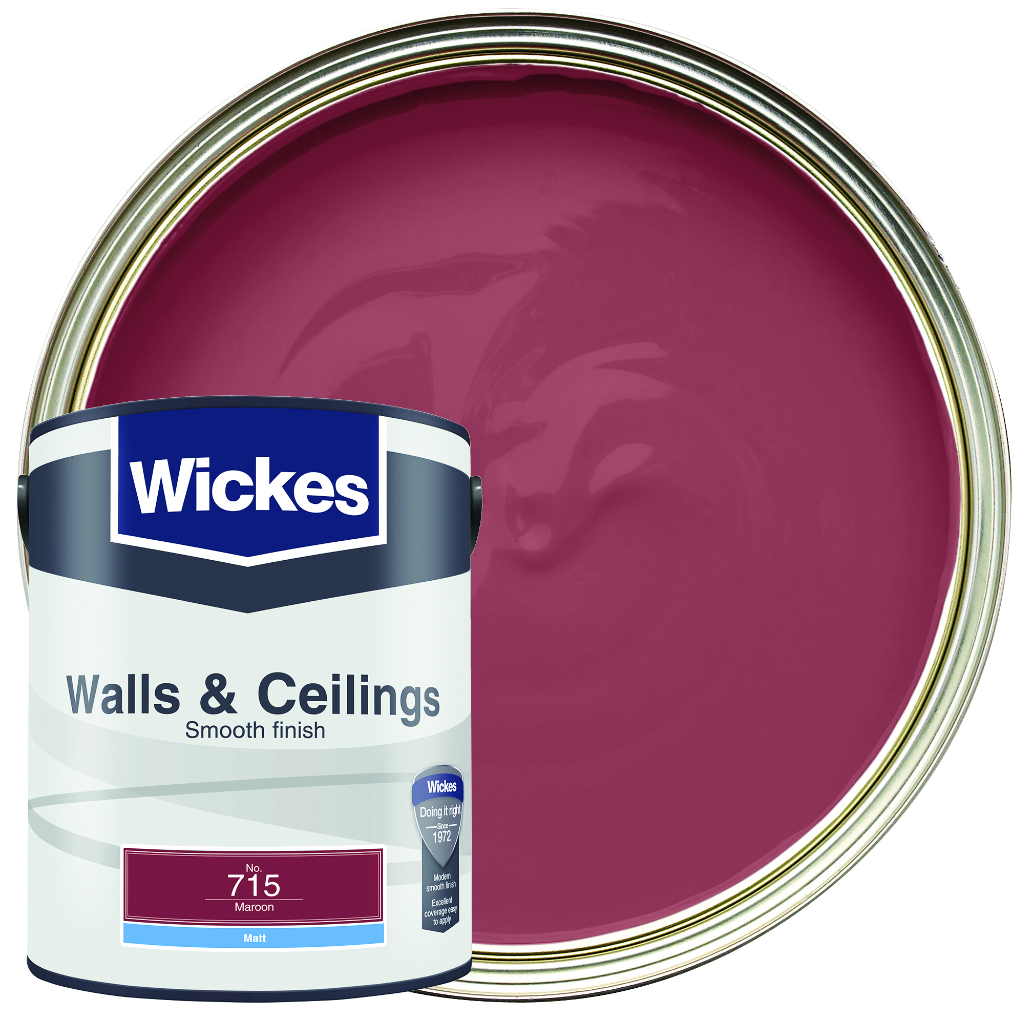 Wickes Vinyl Matt Emulsion Paint - Maroon No.715 - 5L