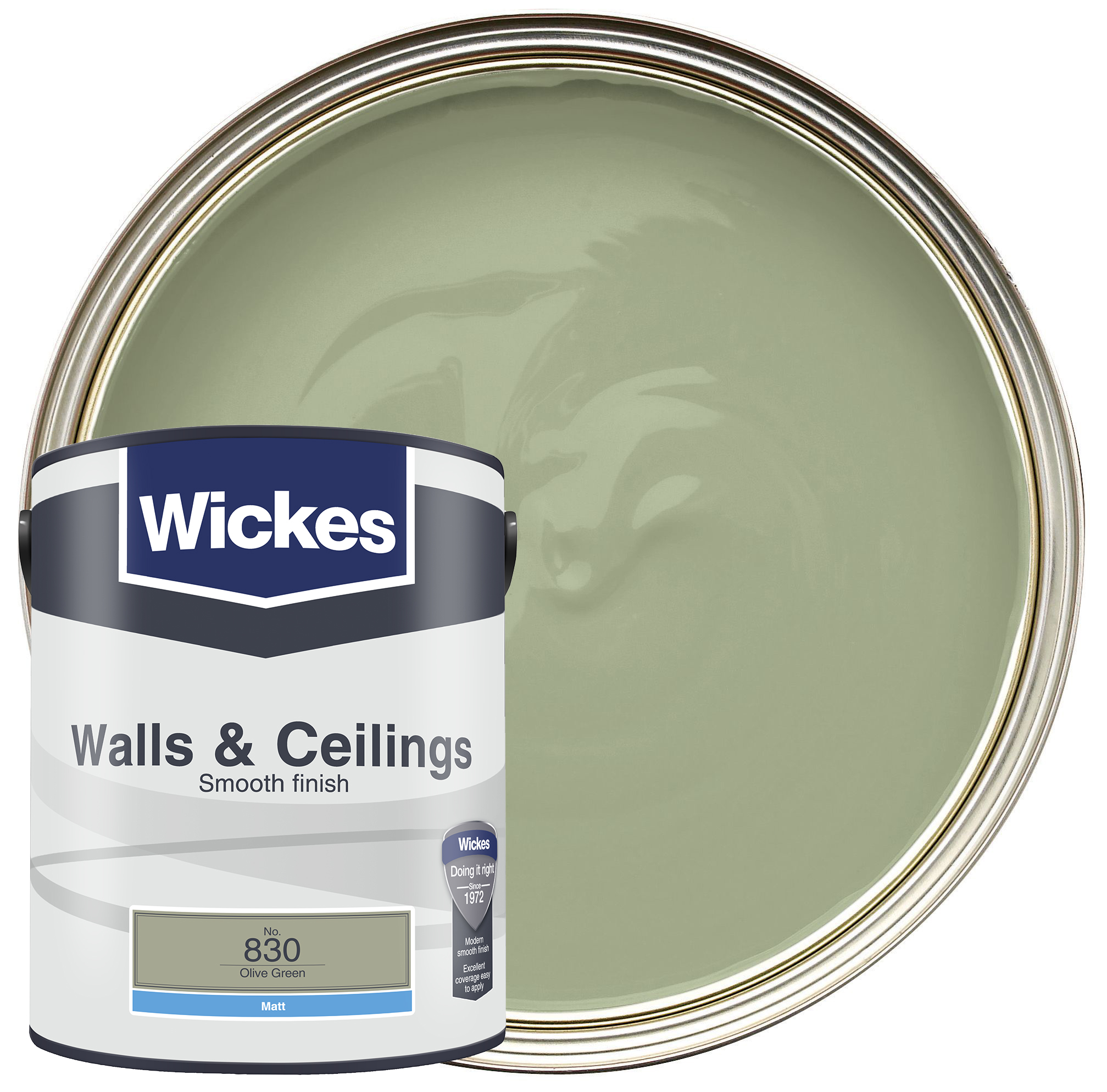 Wickes Vinyl Matt Emulsion Paint - Olive Green No.830 - 5L