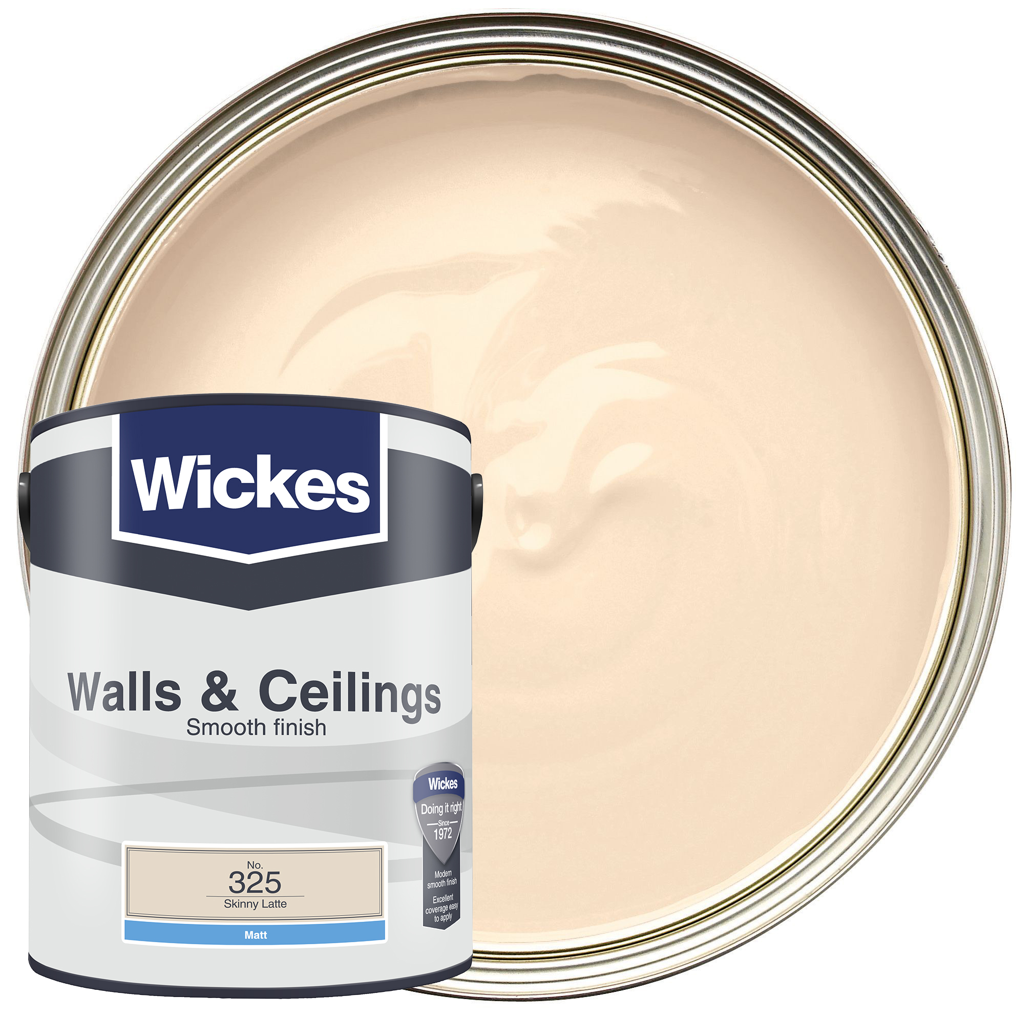 Wickes Vinyl Matt Emulsion Paint - Skinny Latte No.325 - 5L