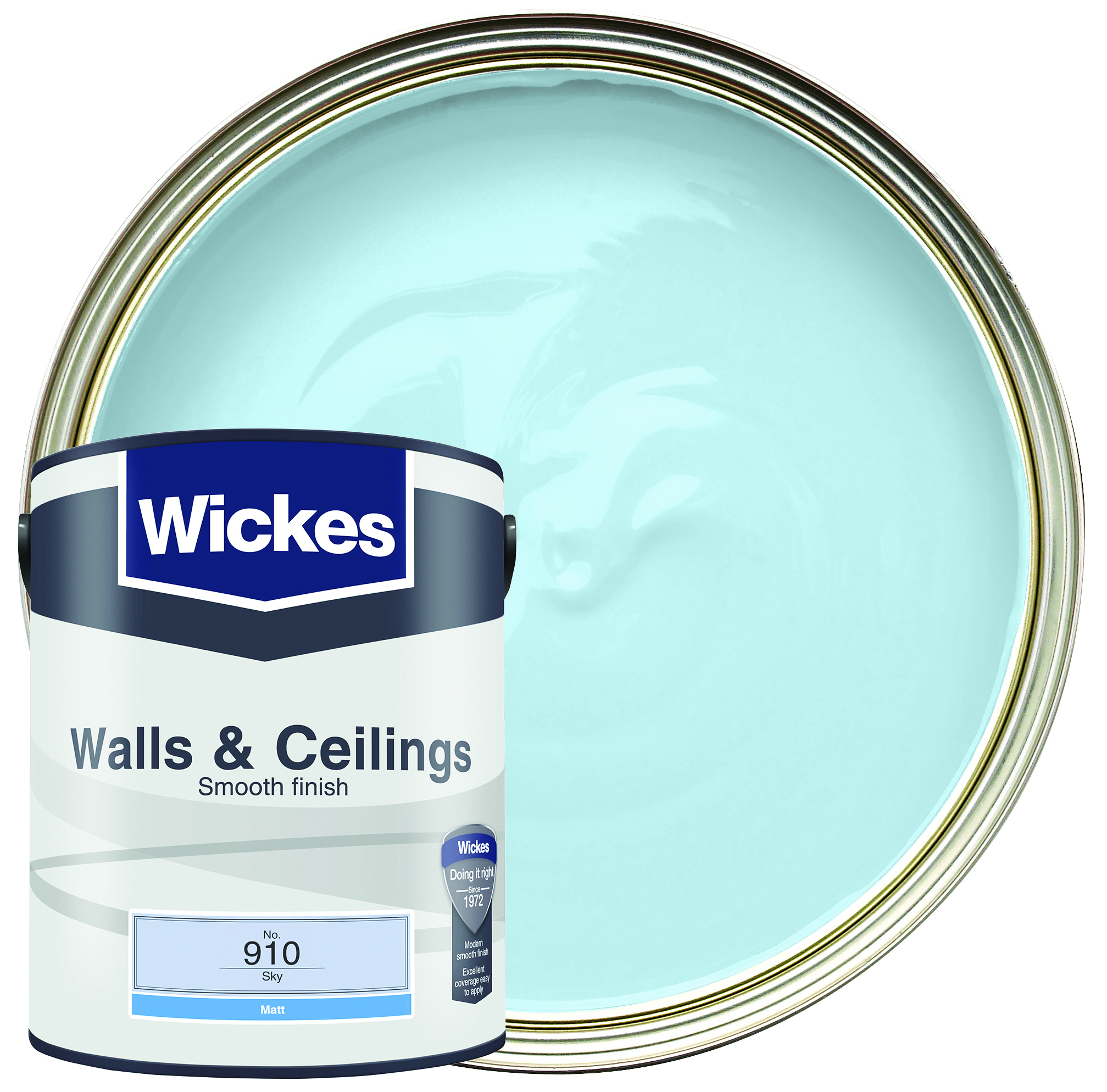 Wickes Vinyl Matt Emulsion Paint - Sky N.910 - 5L