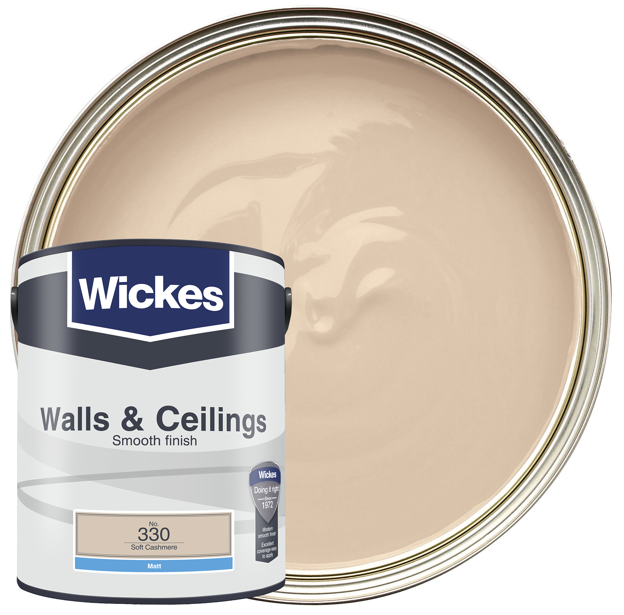 Wickes Vinyl Matt Emulsion Paint - Soft Cashmere No.330 - 5L