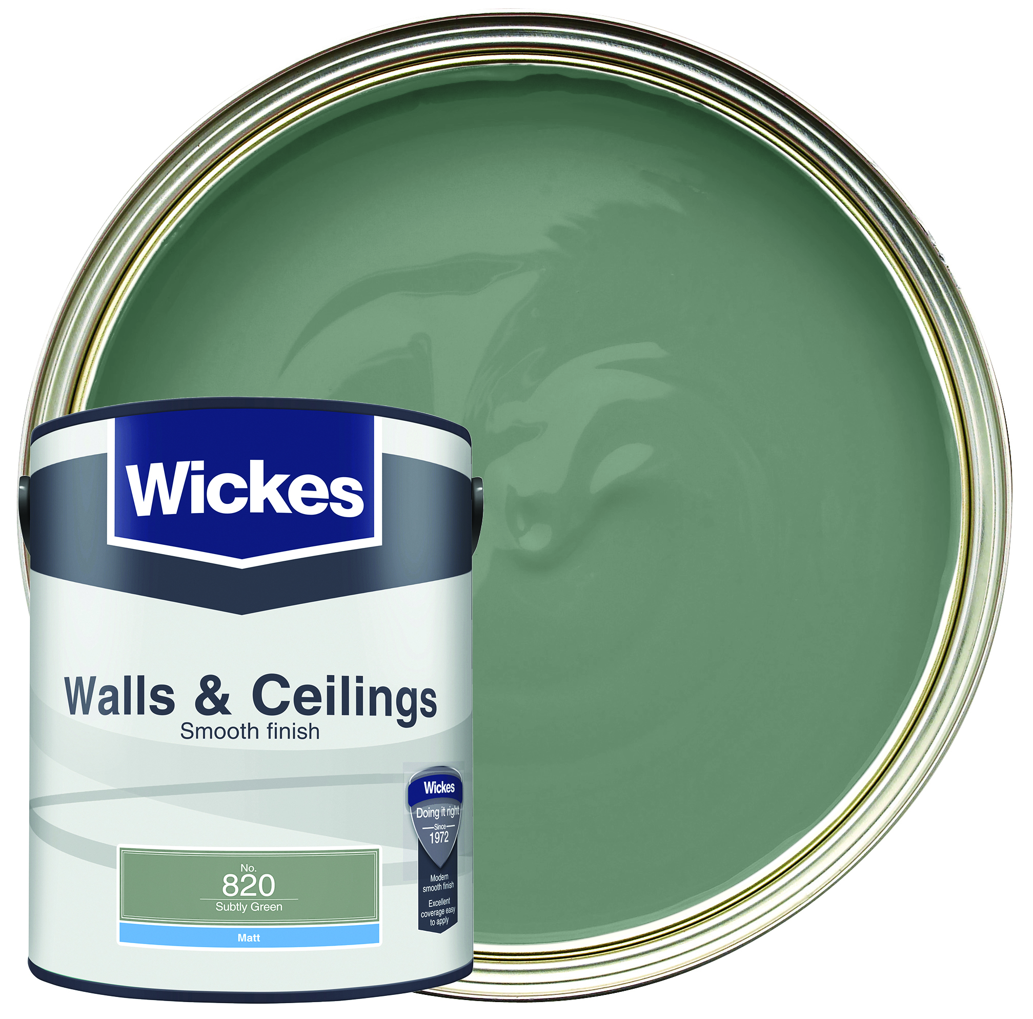 Wickes Vinyl Matt Emulsion Paint - Subtly Green No.820 - 5L