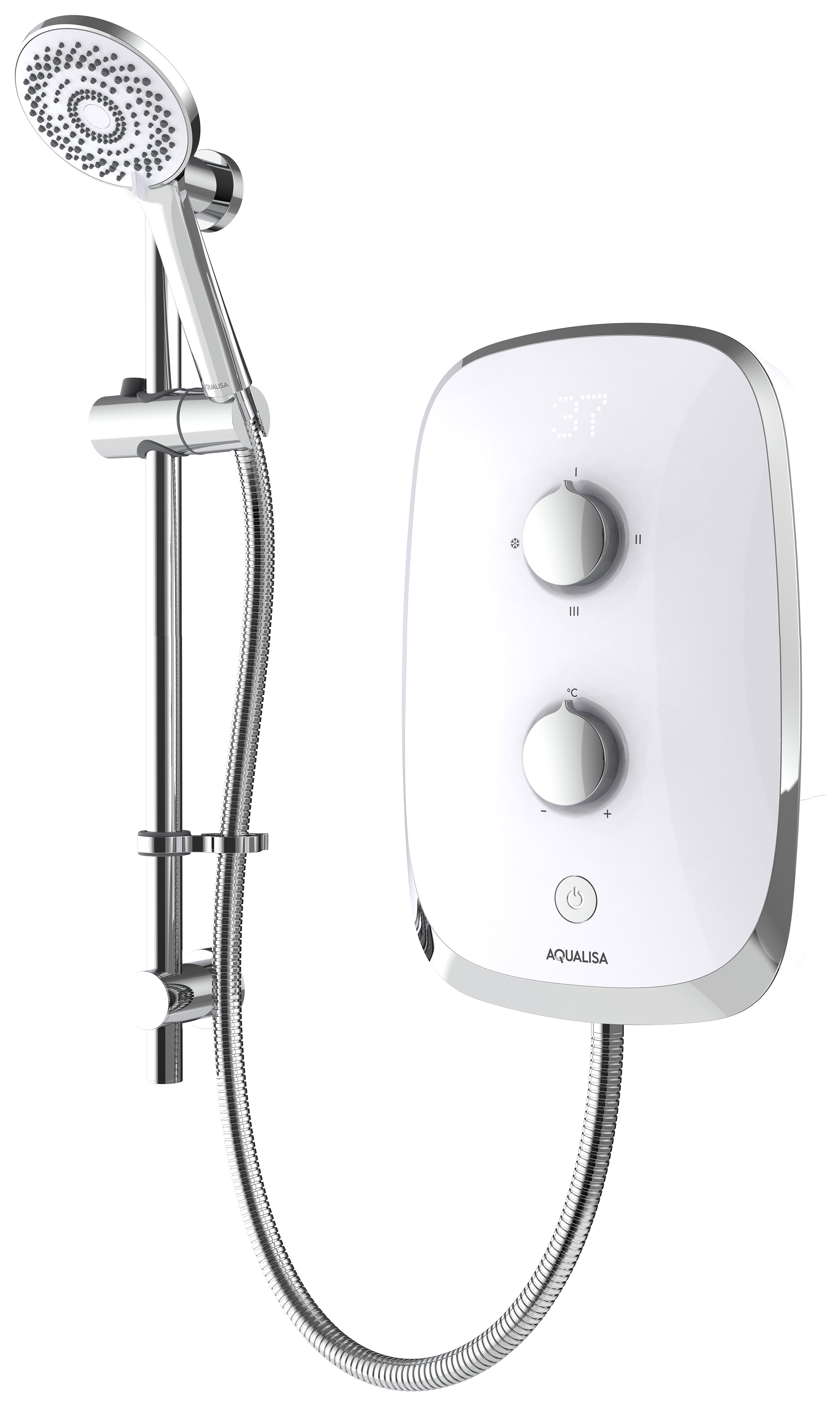 Aqualisa eMOTION Arctic White & Chrome Electric Shower - 10.5kW