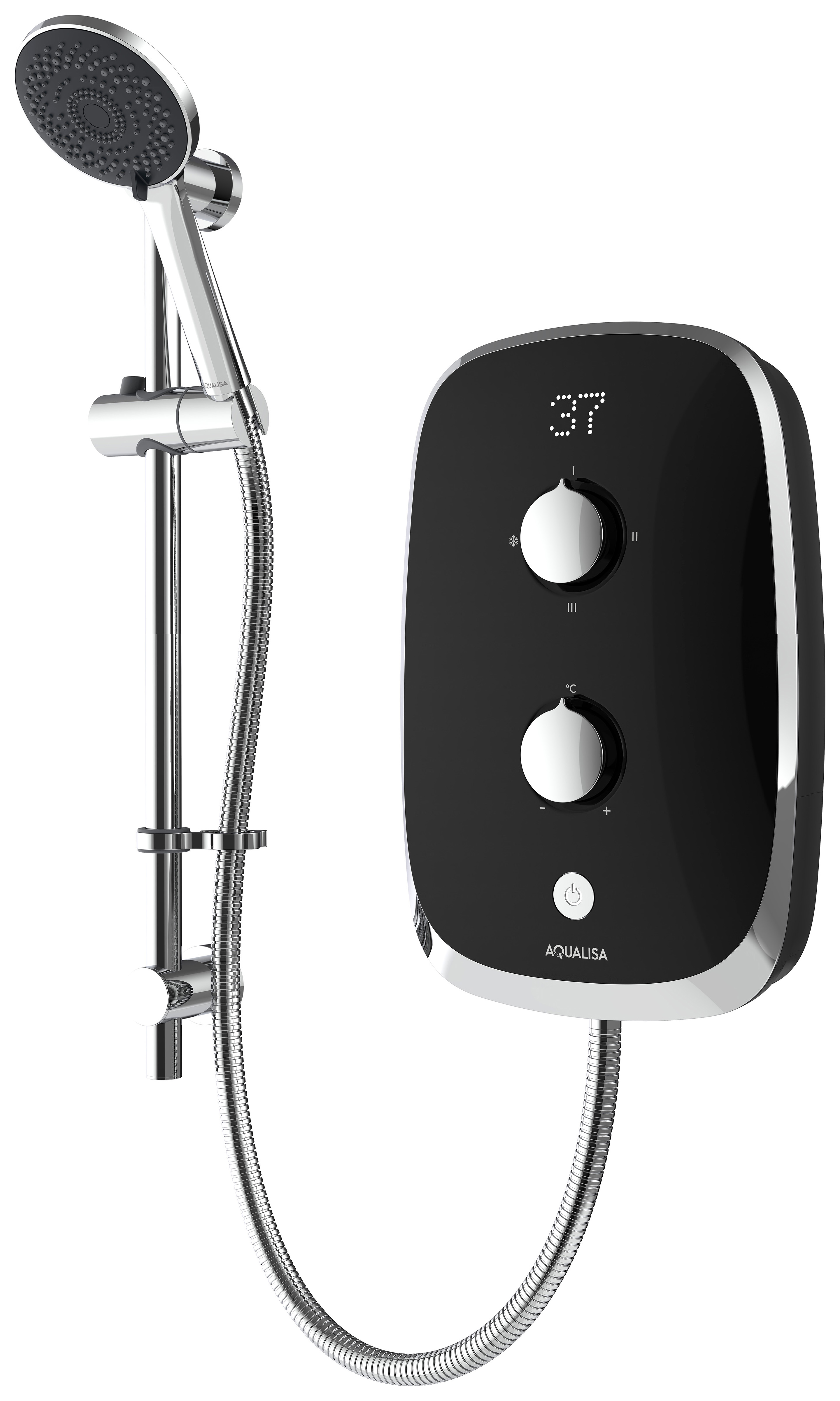 Aqualisa eMOTION Midnight Black & Chrome Electric Shower - 10.5kW