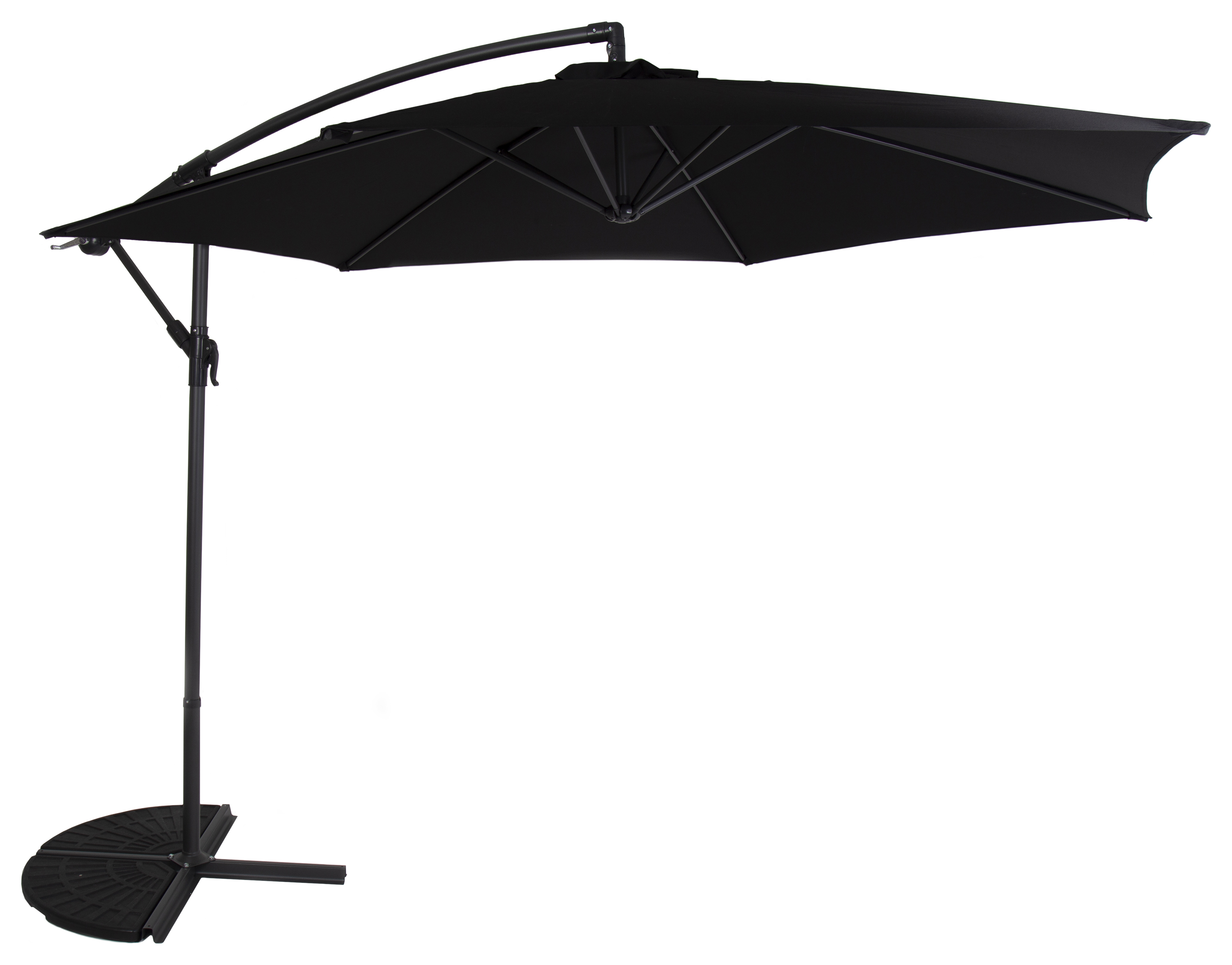 Charles Bentley 3m Hanging Garden Parasol - Black