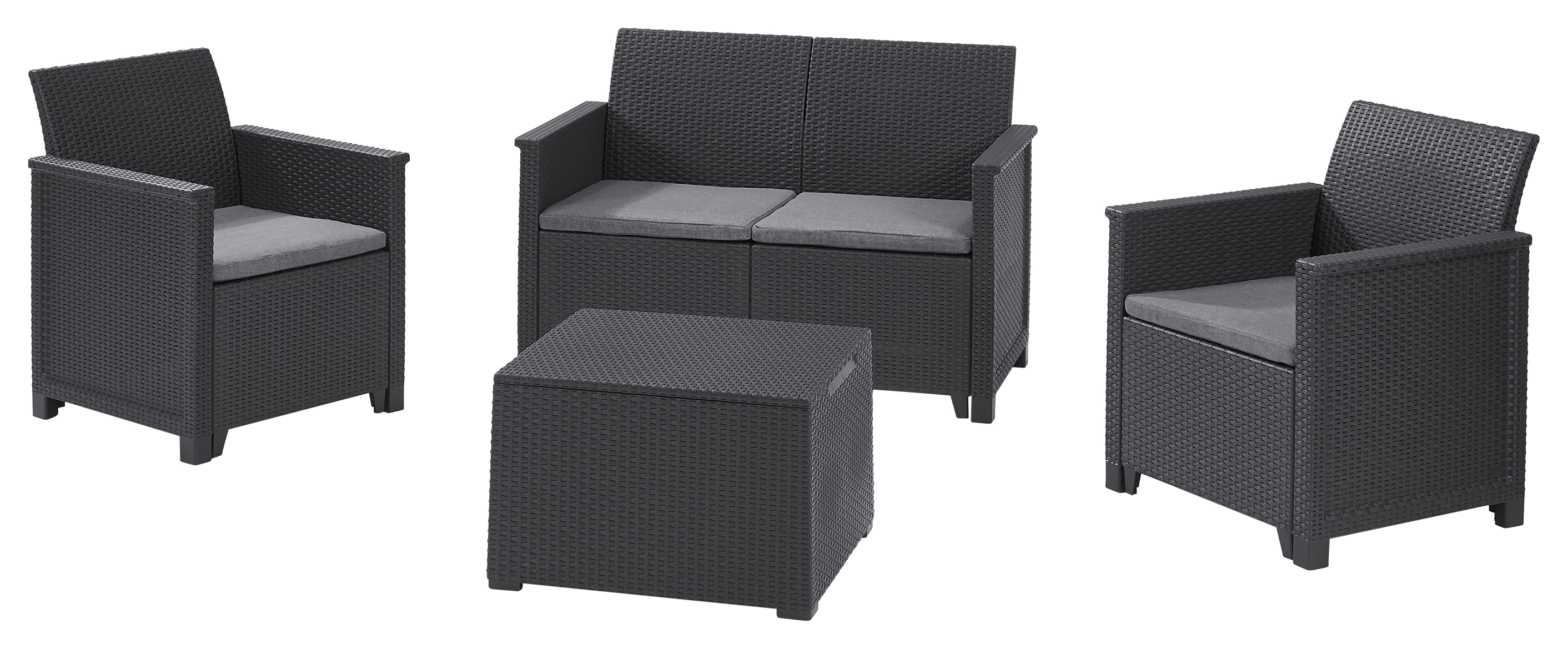 Keter Emma 2 Seater Lounge Set - Graphite Grey