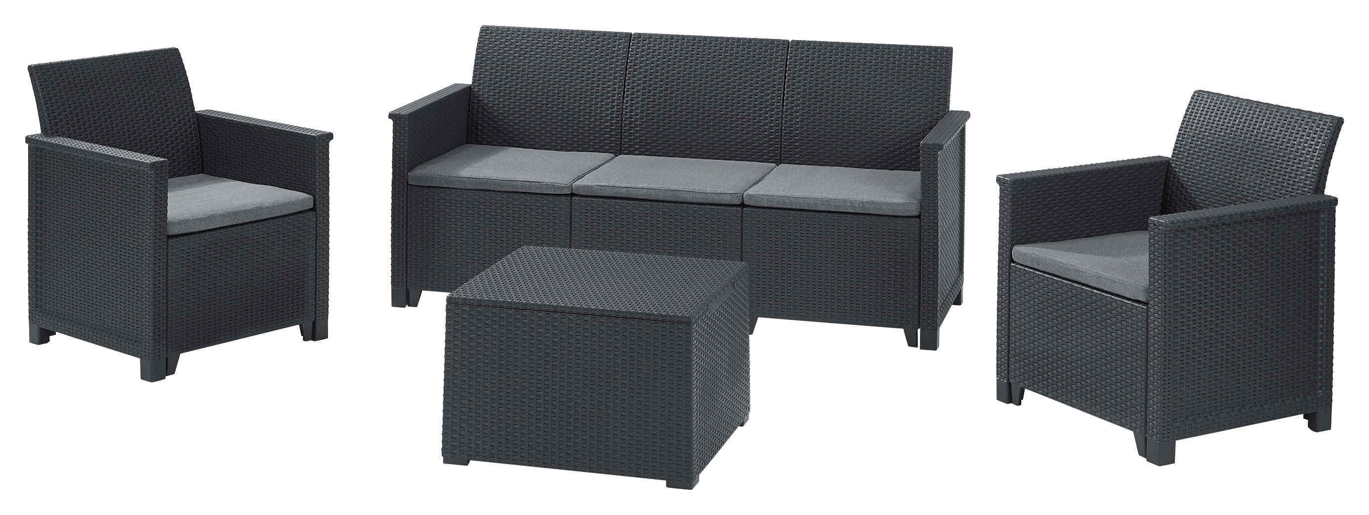 Keter Emma 3 Seater Lounge Set - Graphite Grey