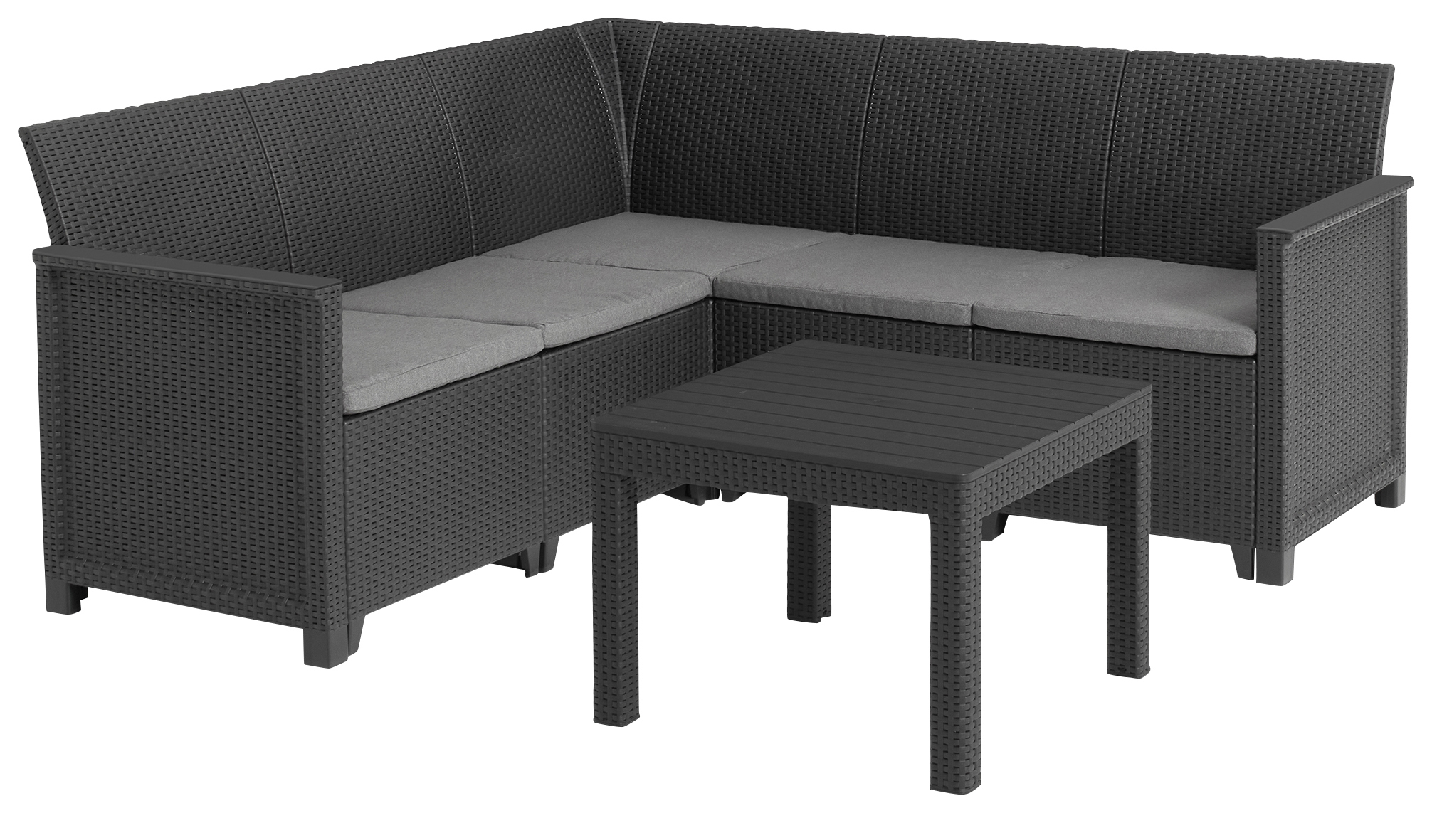 Keter Emma 5 Seater Modular Corner Lounge Set - Graphite Grey