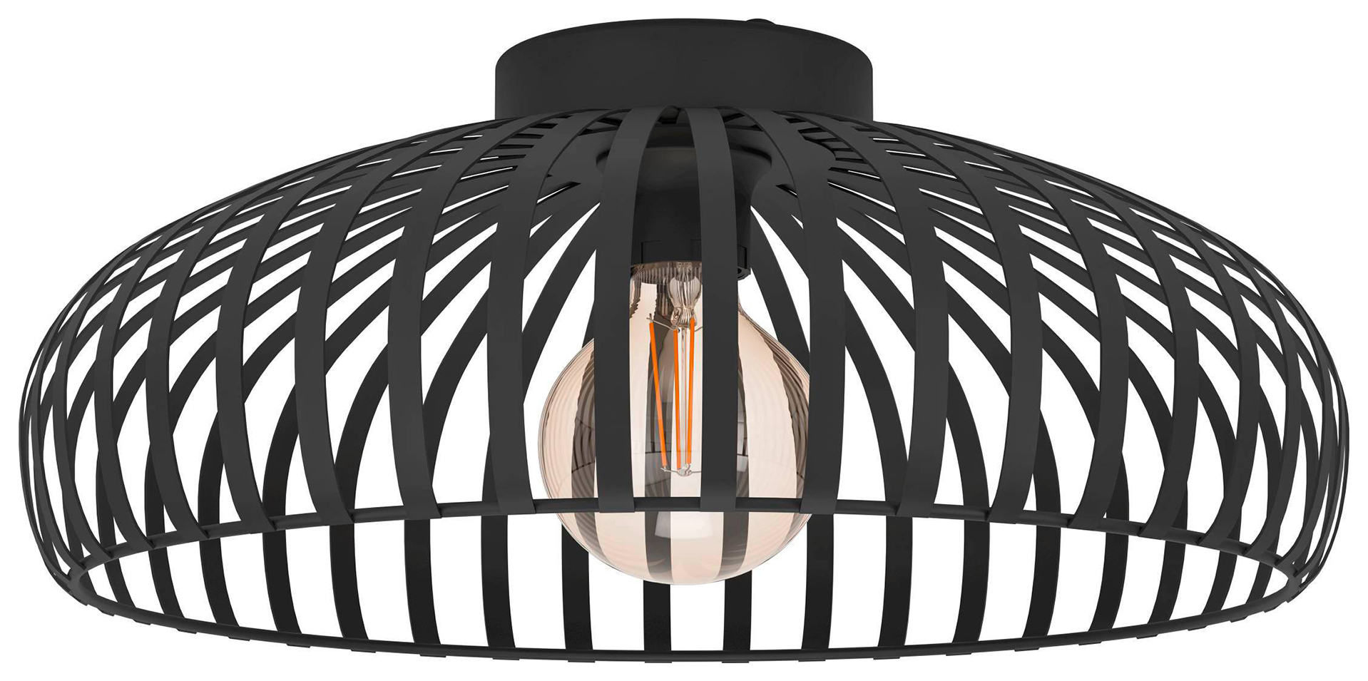 Eglo Mogano 3 Wireframe Black Flush Ceiling Light - 430mm
