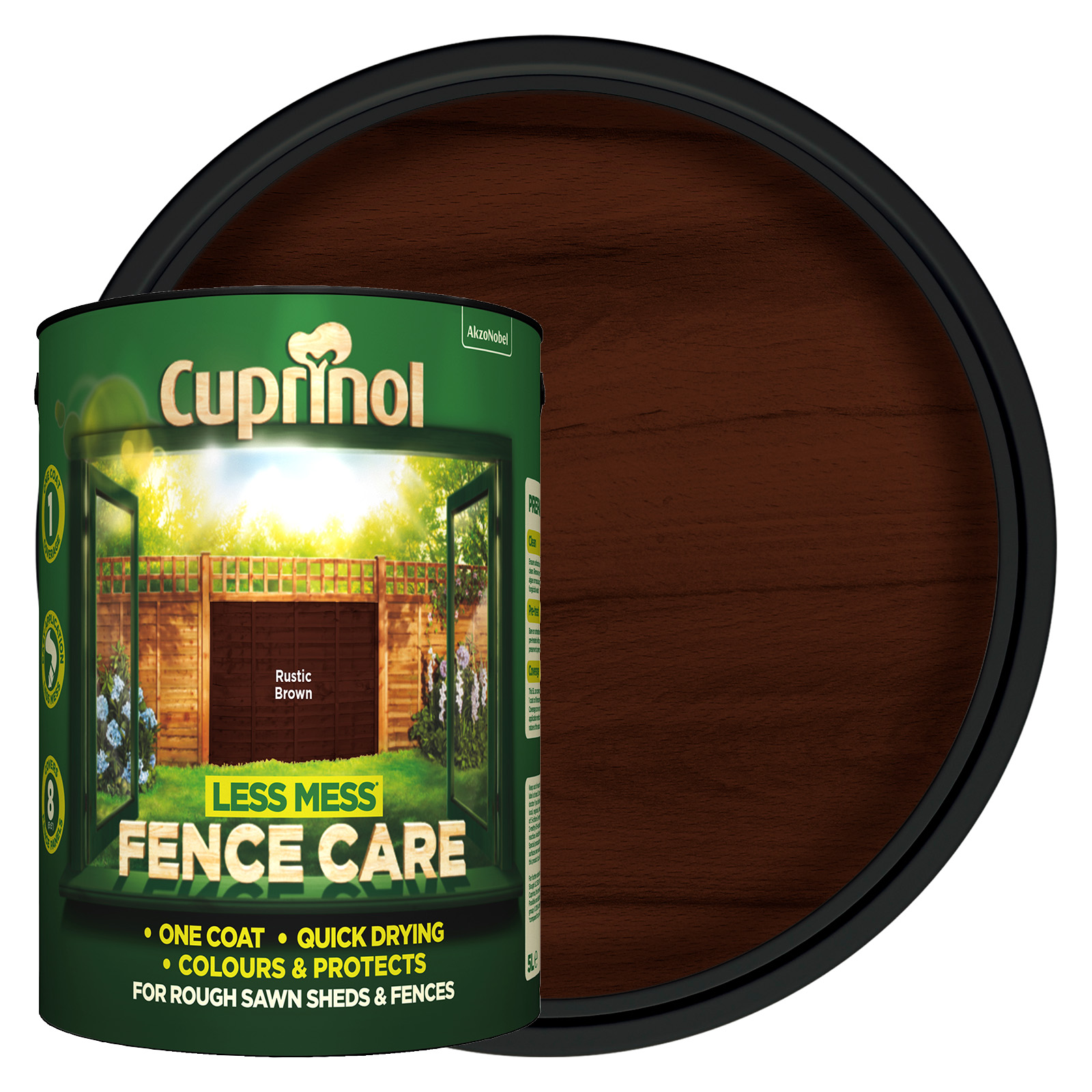 Cuprinol Less Mess Fence Care - Rustic Brown - 5L