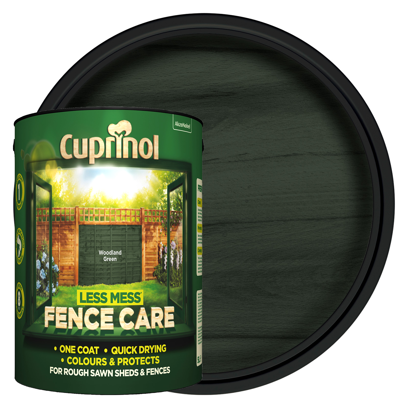 Cuprinol Less Mess Fence Care - Woodland Green