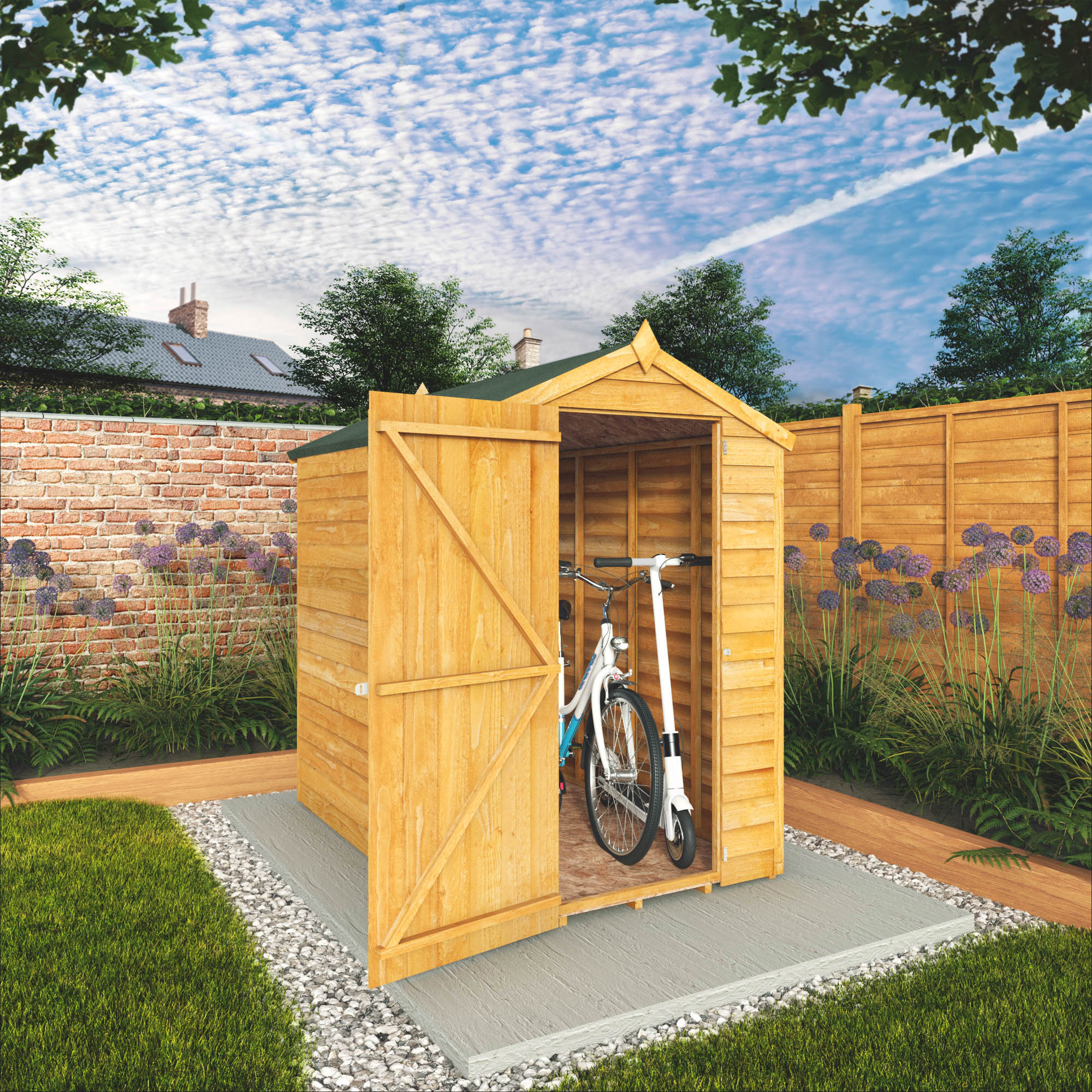Mercia Overlap Apex Windowless Shed With Assembly -