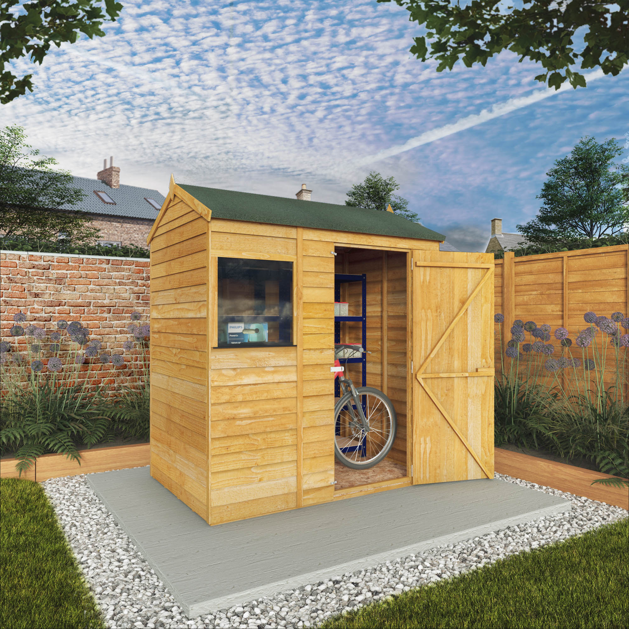 Mercia Overlap Reverse Apex Shed - 6 x 4ft