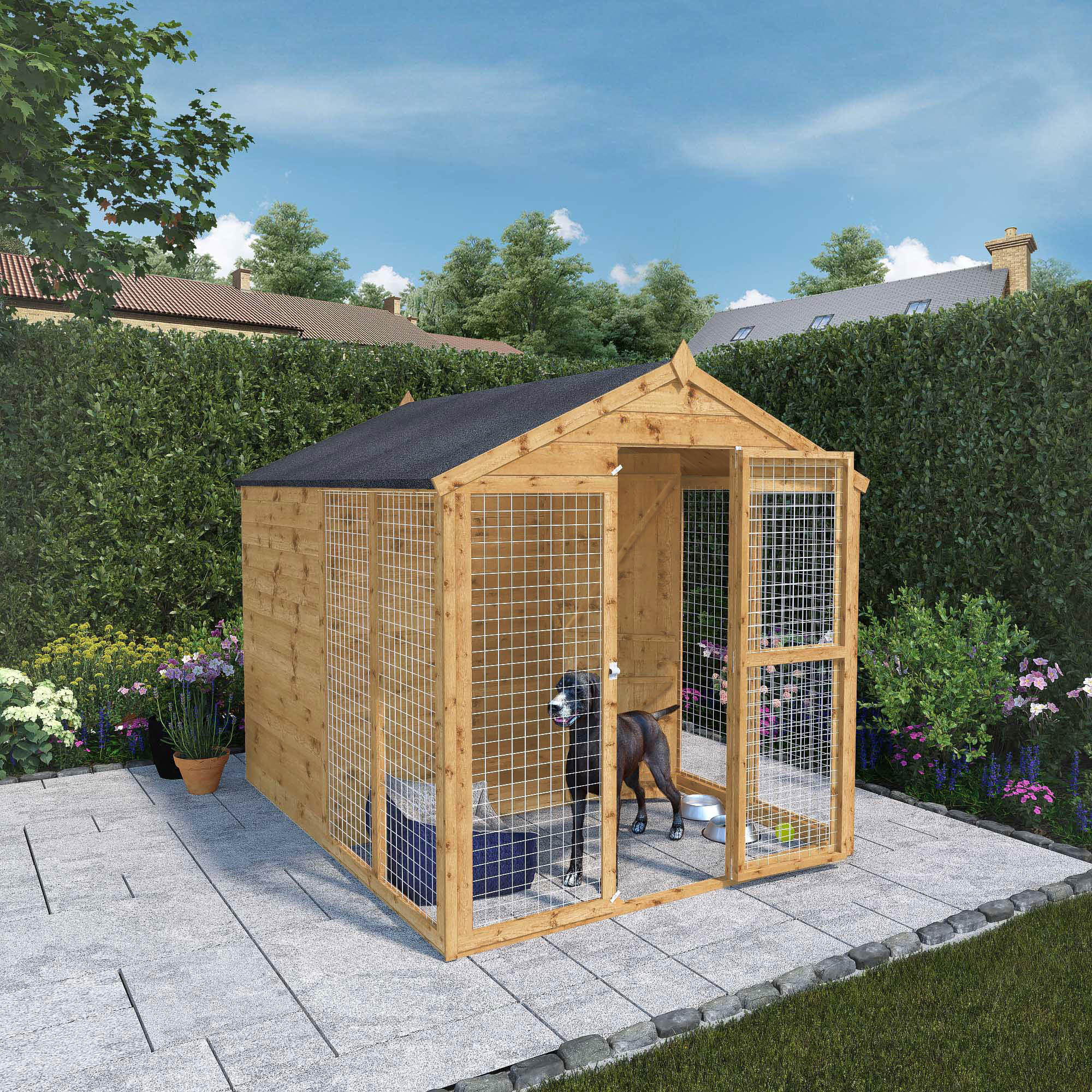 Mercia Staffordshire Dog Kennel & Run - 8 x 6ft