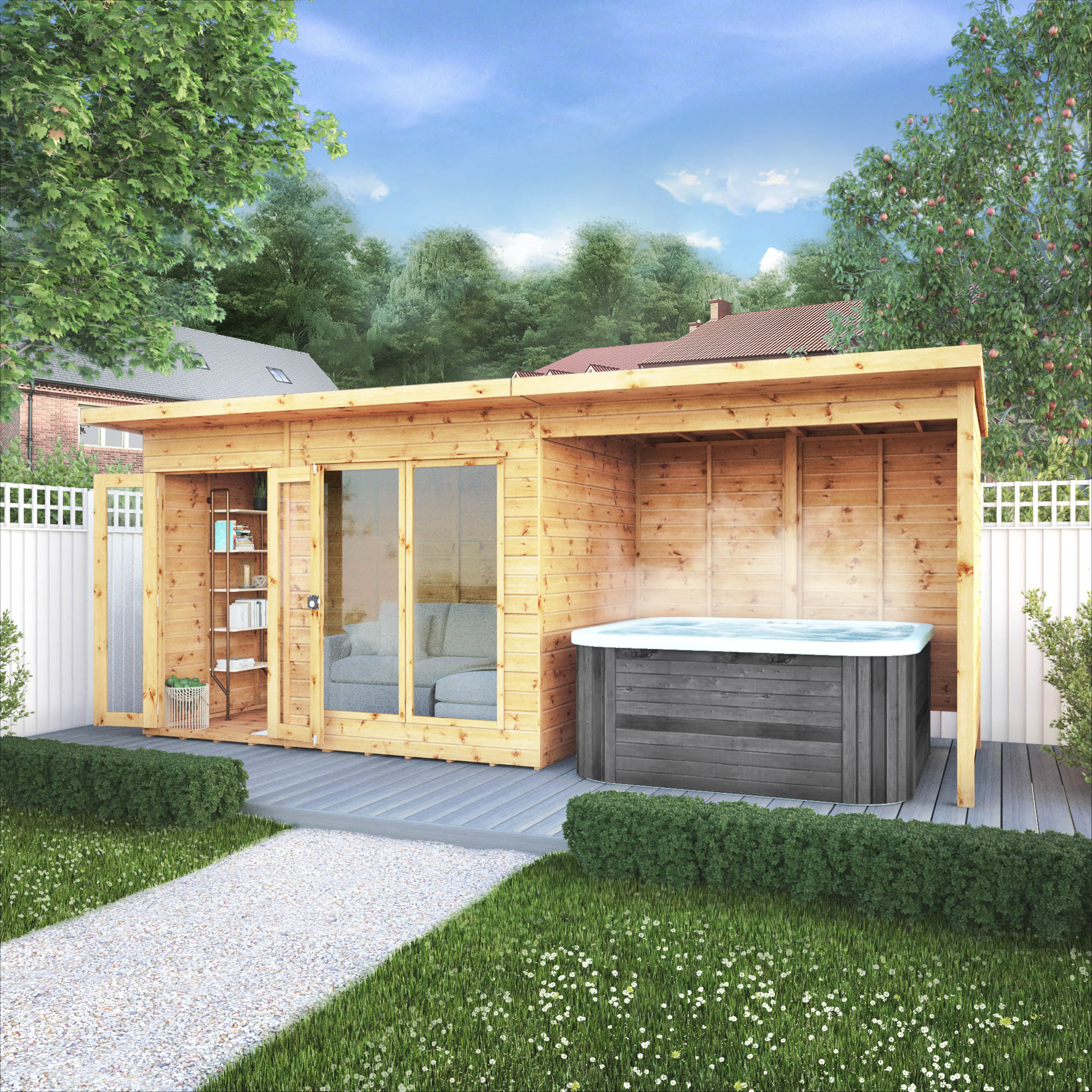 Mercia Maine Pent Summerhouse With Patio Area - 18 x 6ft