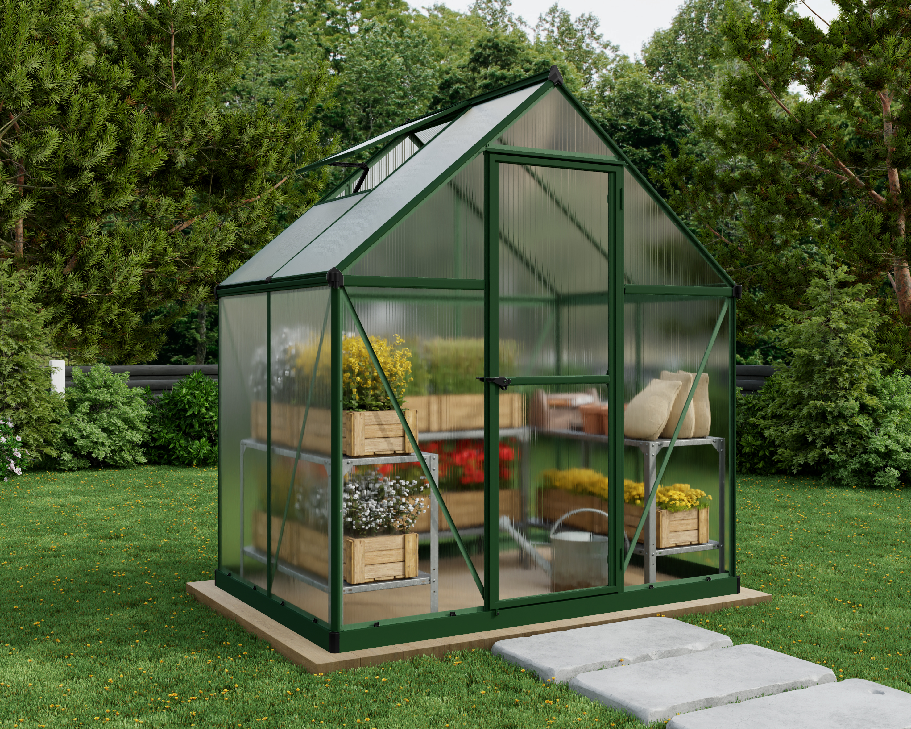 Palram Canopia Mythos Green Greenhouse - 6 x 4ft