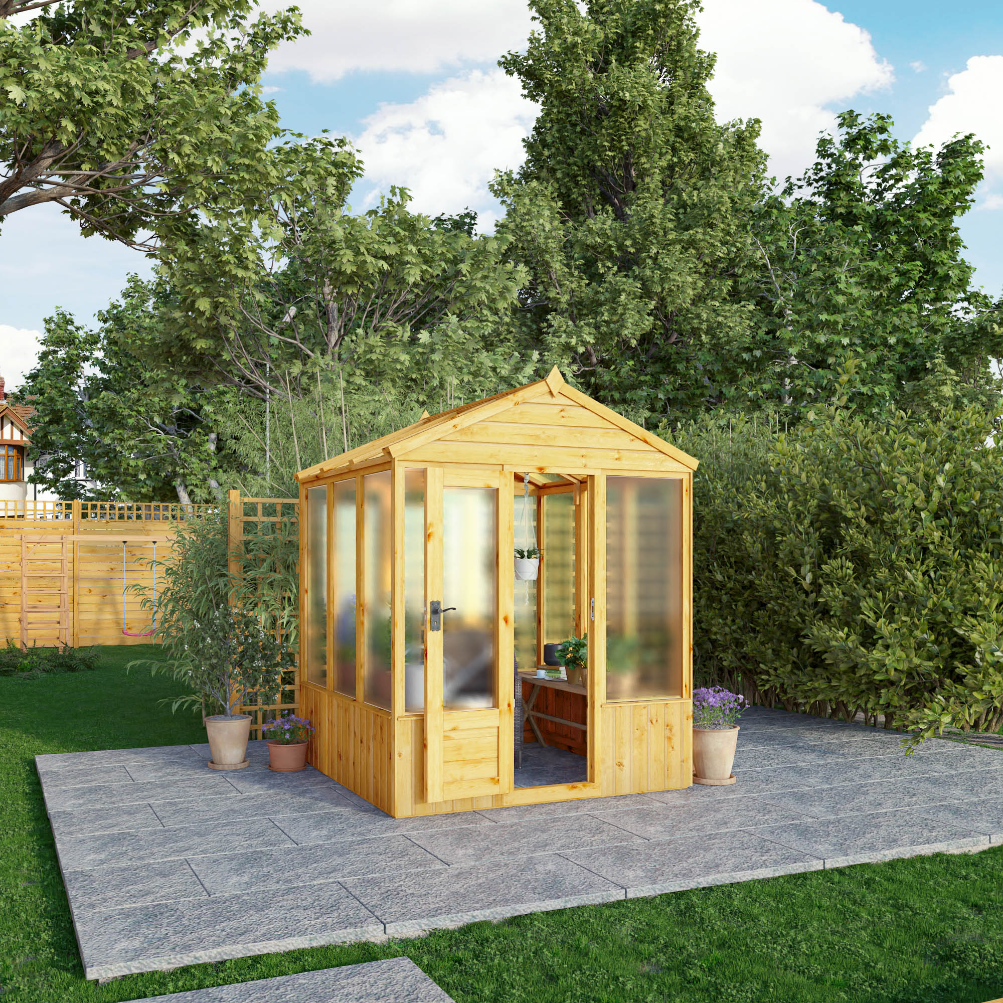 Mercia Woodsman Apex Polycarbonate Greenhouse - 6 x 6ft