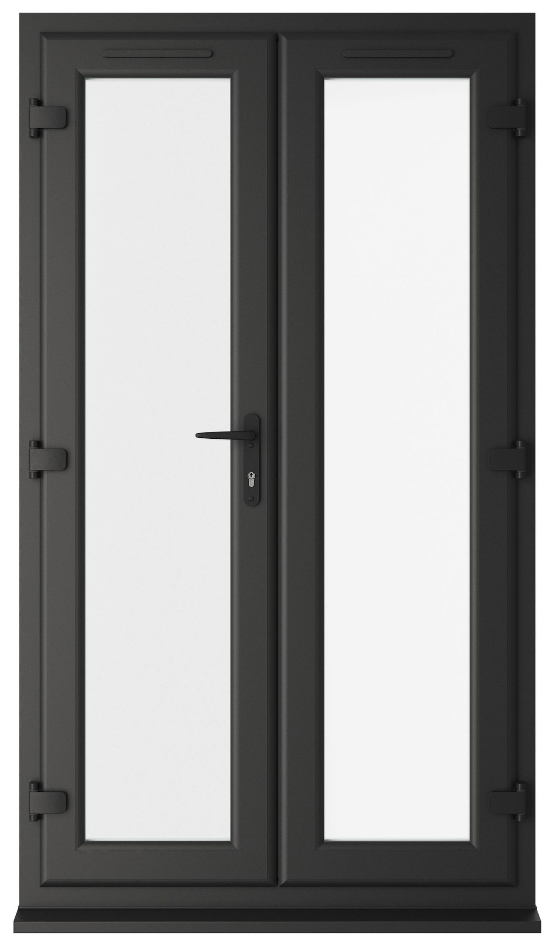 Crystal uPVC Black Left Hand Clear Triple Glazed French Door