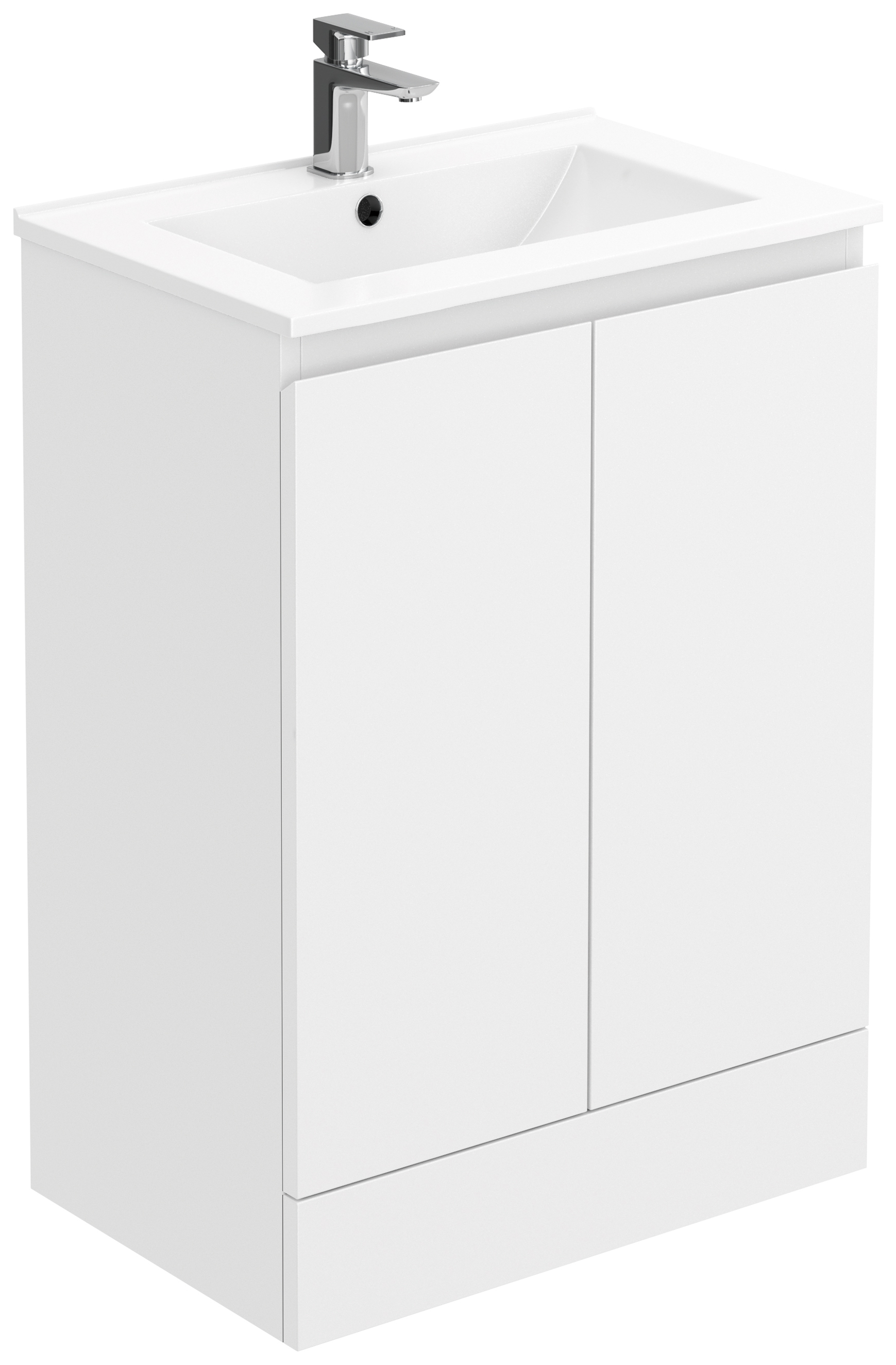 Halite Waterproof White Vanity Unit with Basin - 600mm