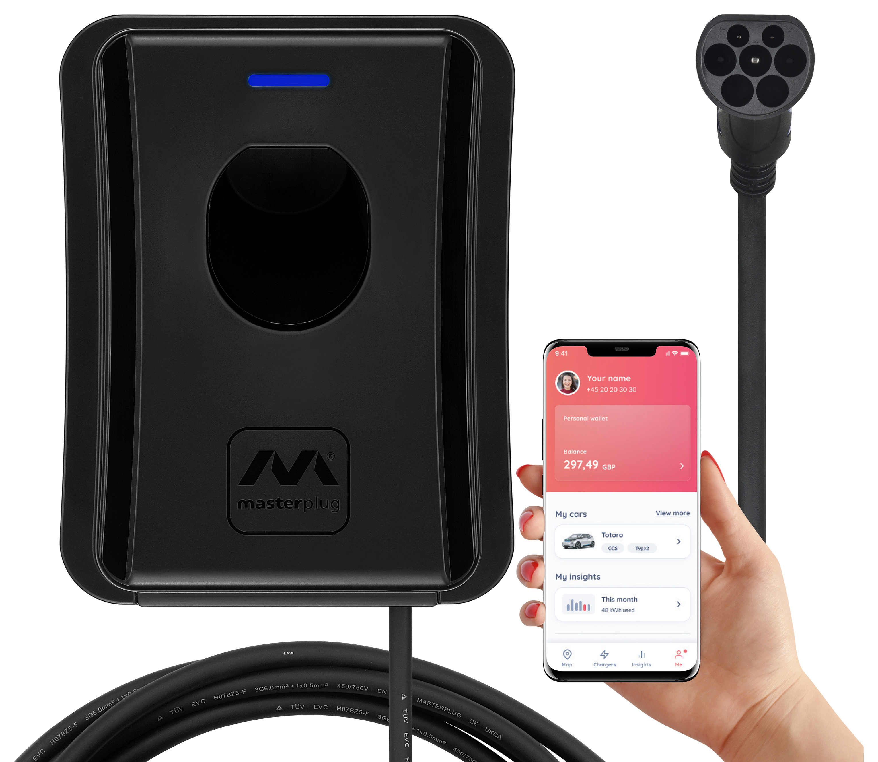 Masterplug EV Mode 3 Tethered Charger - 7.4kW
