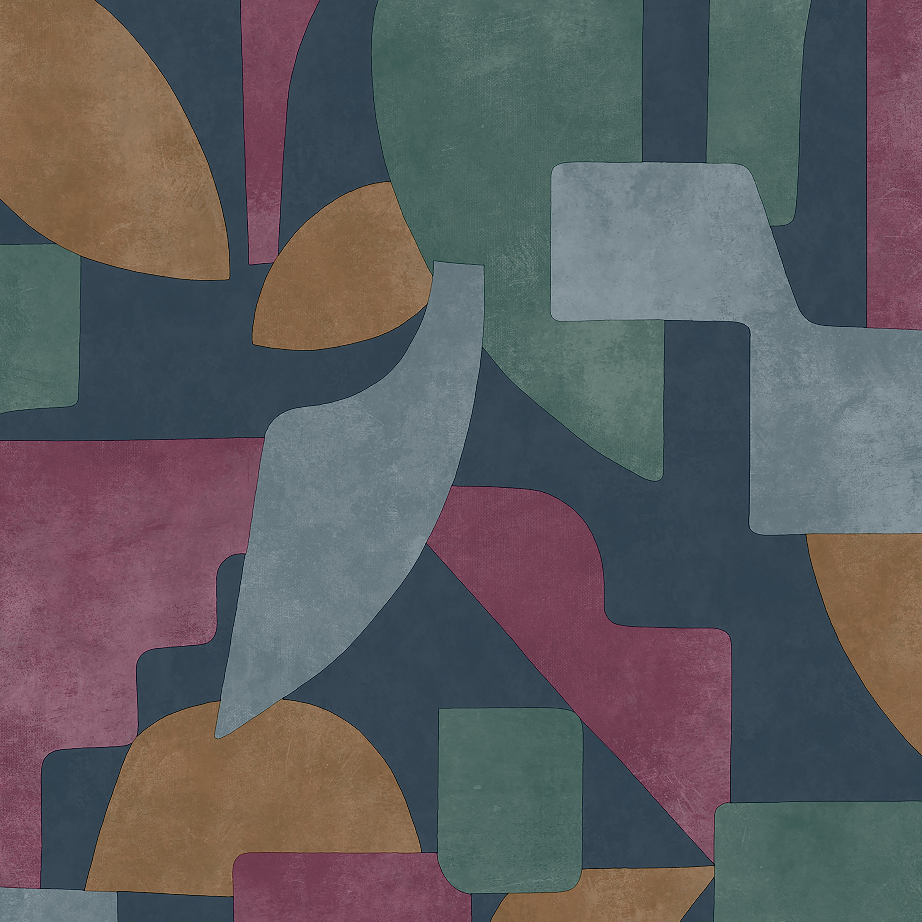 Holden Abstract Angles Navy & Berry Wallpaper - 10m