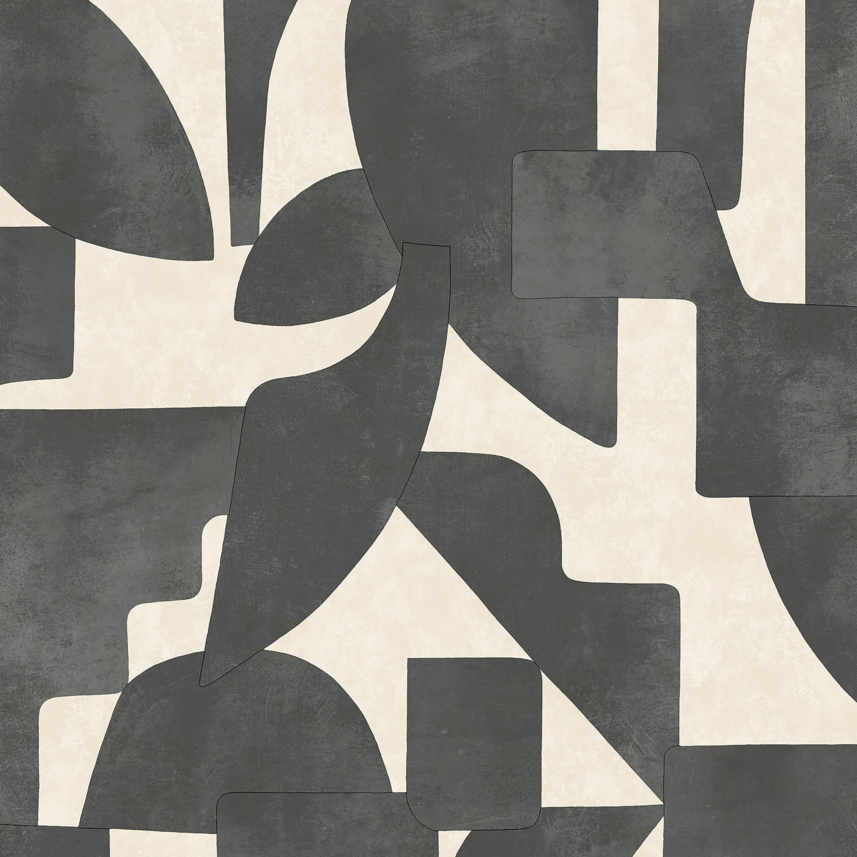 Holden Abstract Angles Cream & Charcoal Wallpaper - 10m