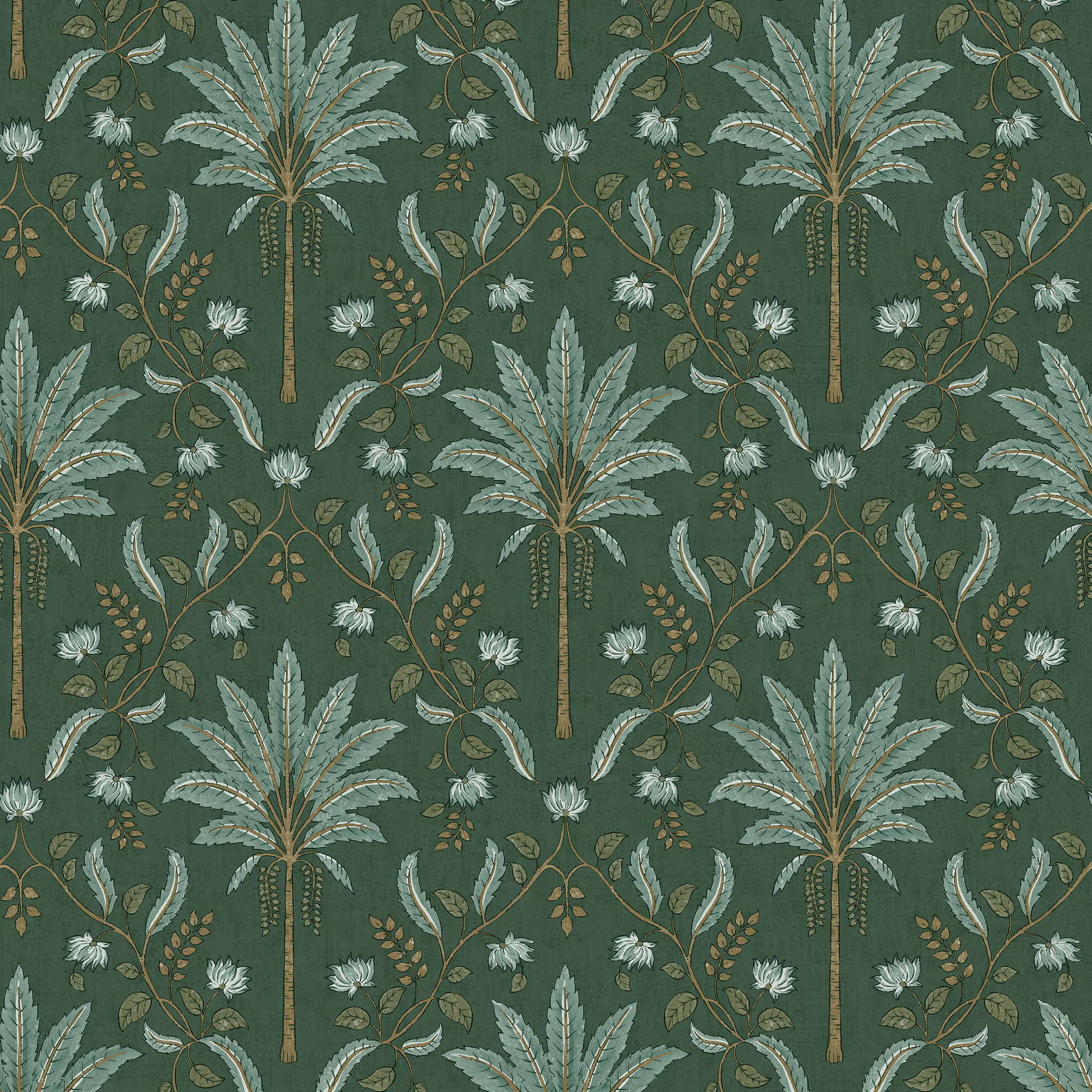 Holden Palm Trellis Green Wallpaper - 10m
