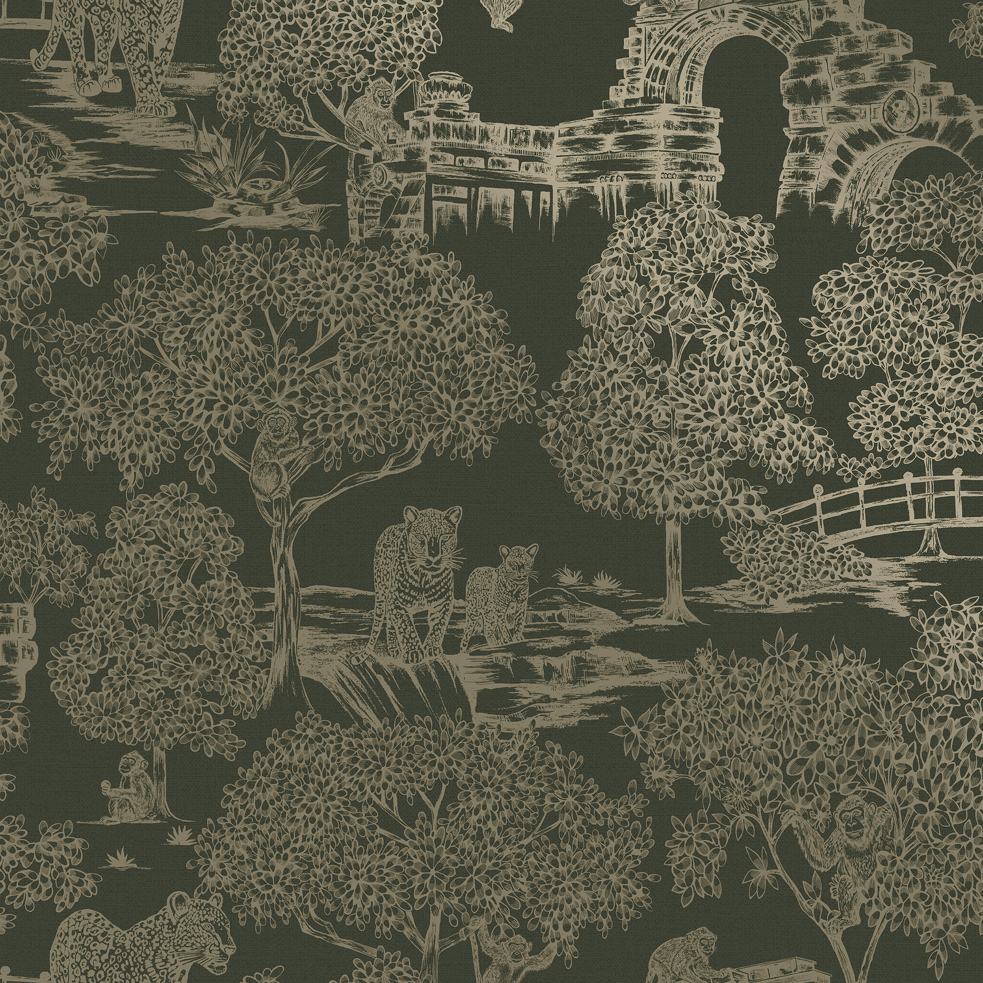 Holden Zoo Lake Green Wallpaper - 10m