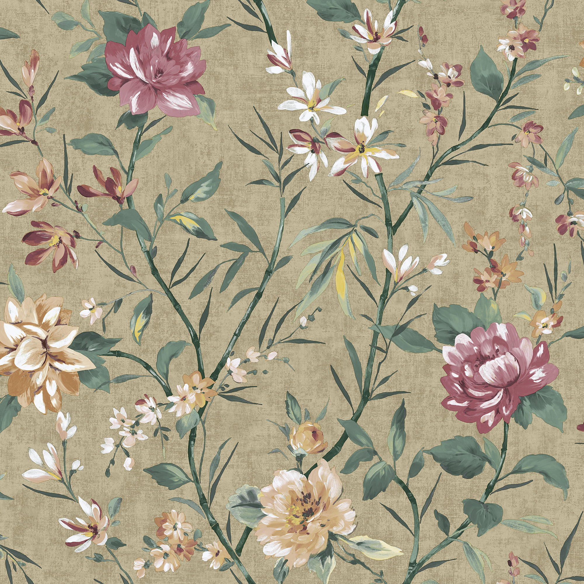 Holden Oriental Trail Taupe Wallpaper - 10m