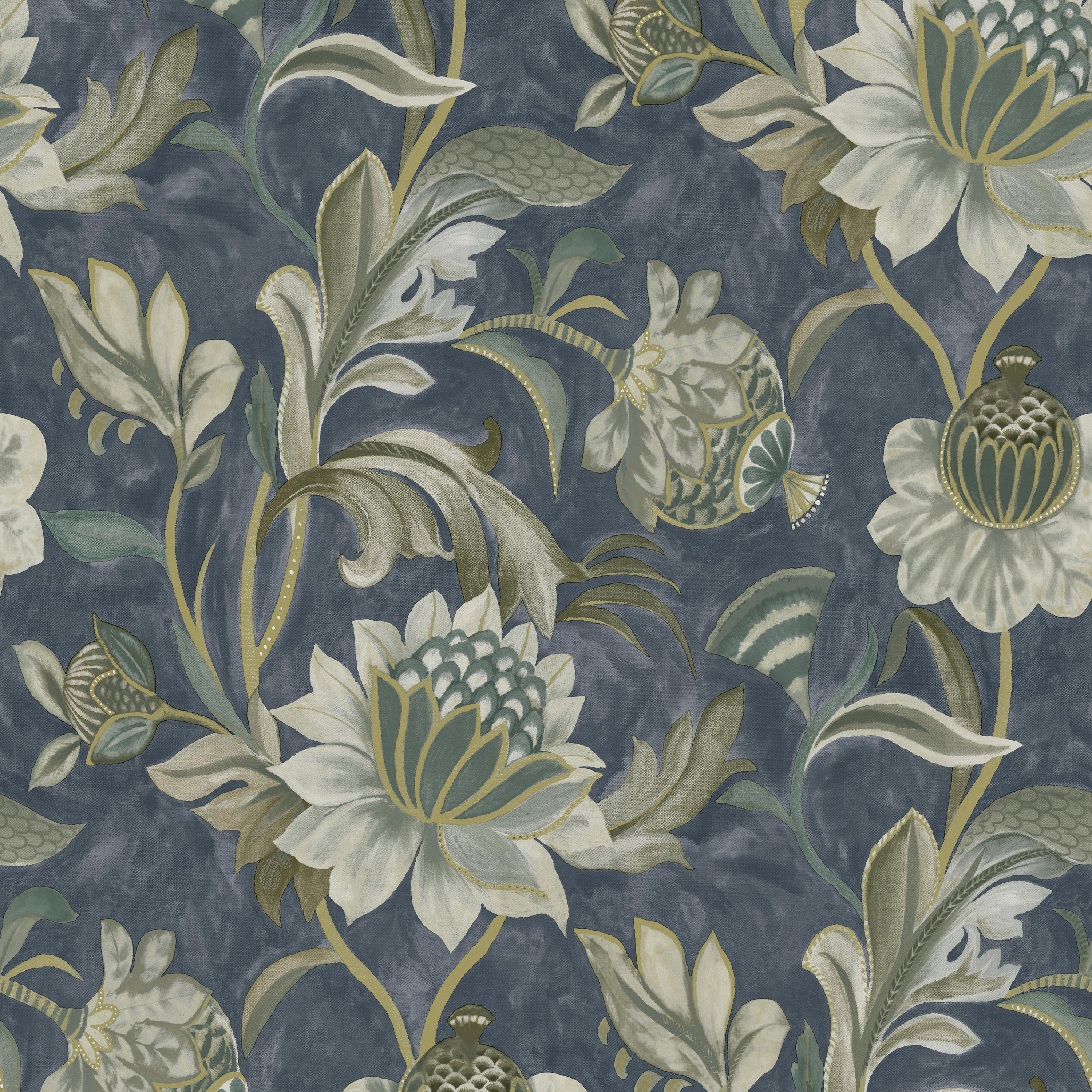 Holden Cecelia Navy Wallpaper - 10m