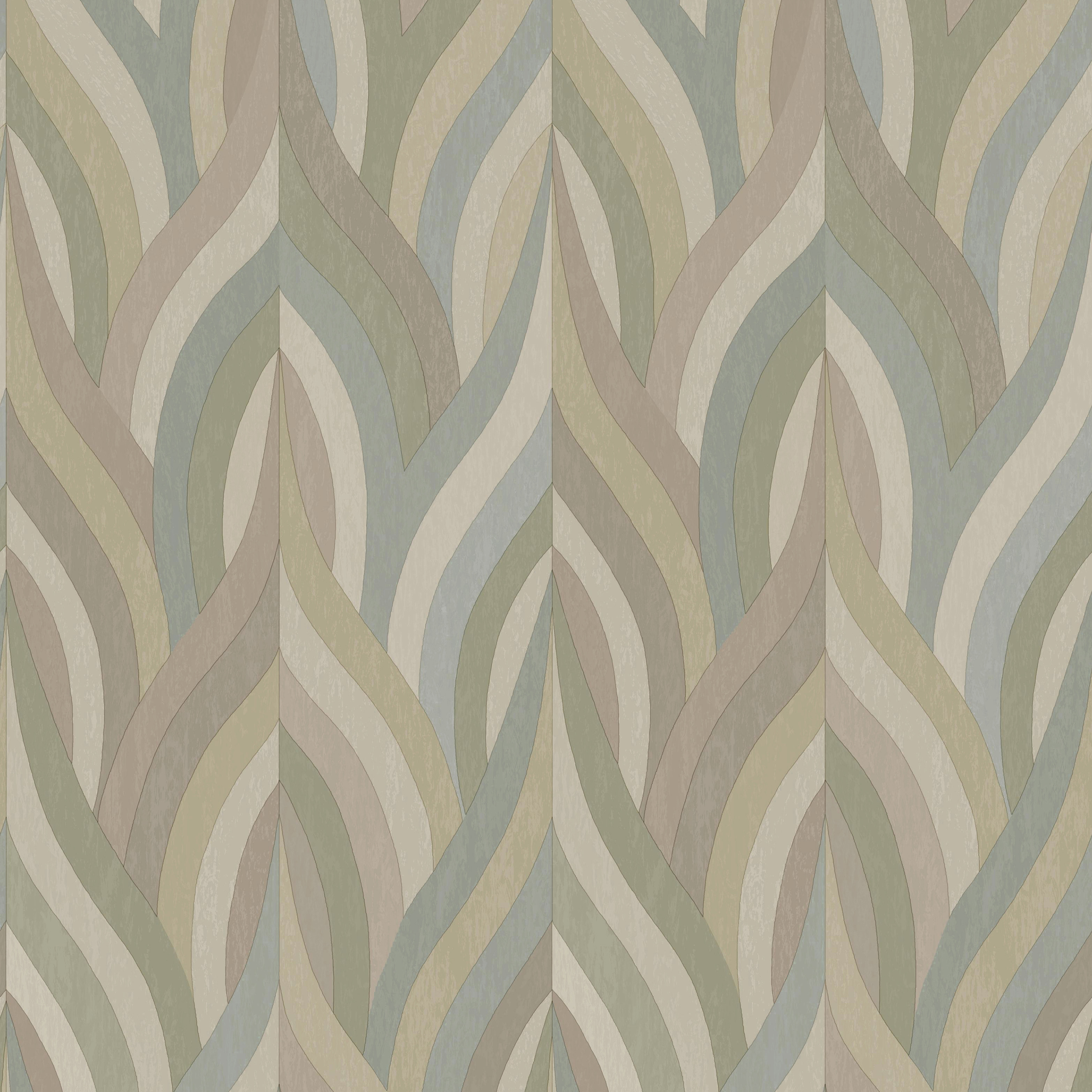 Holden Arabesque Blush & Aqua Wallpaper - 10m