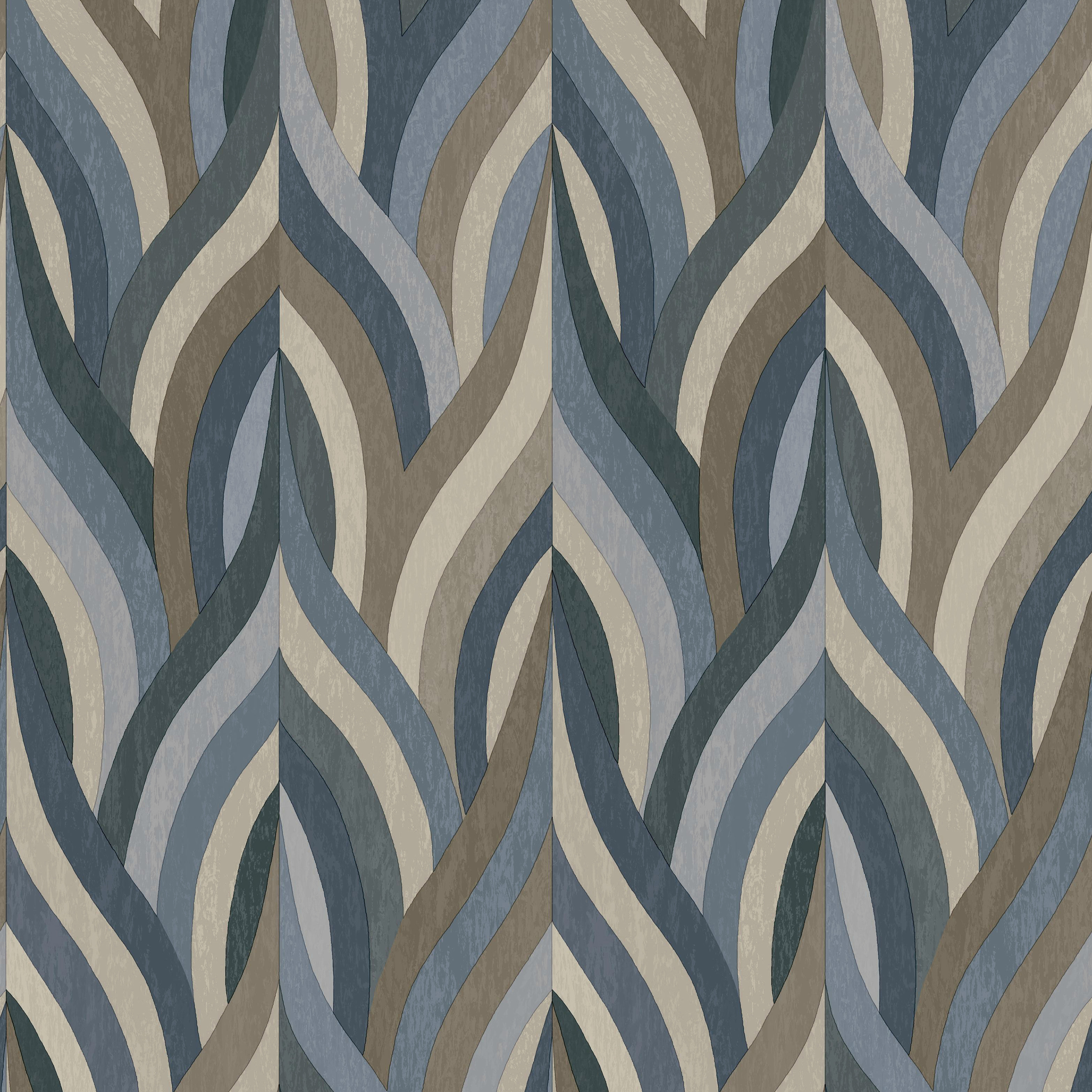 Holden Arabesque Blue Wallpaper - 10m
