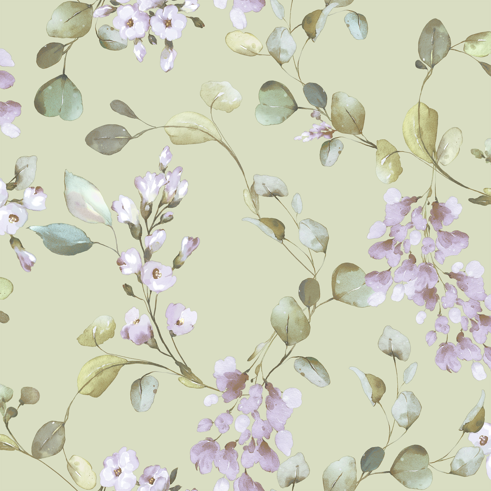 Rasch Rosalie Floral Sage Wallpaper - 10m