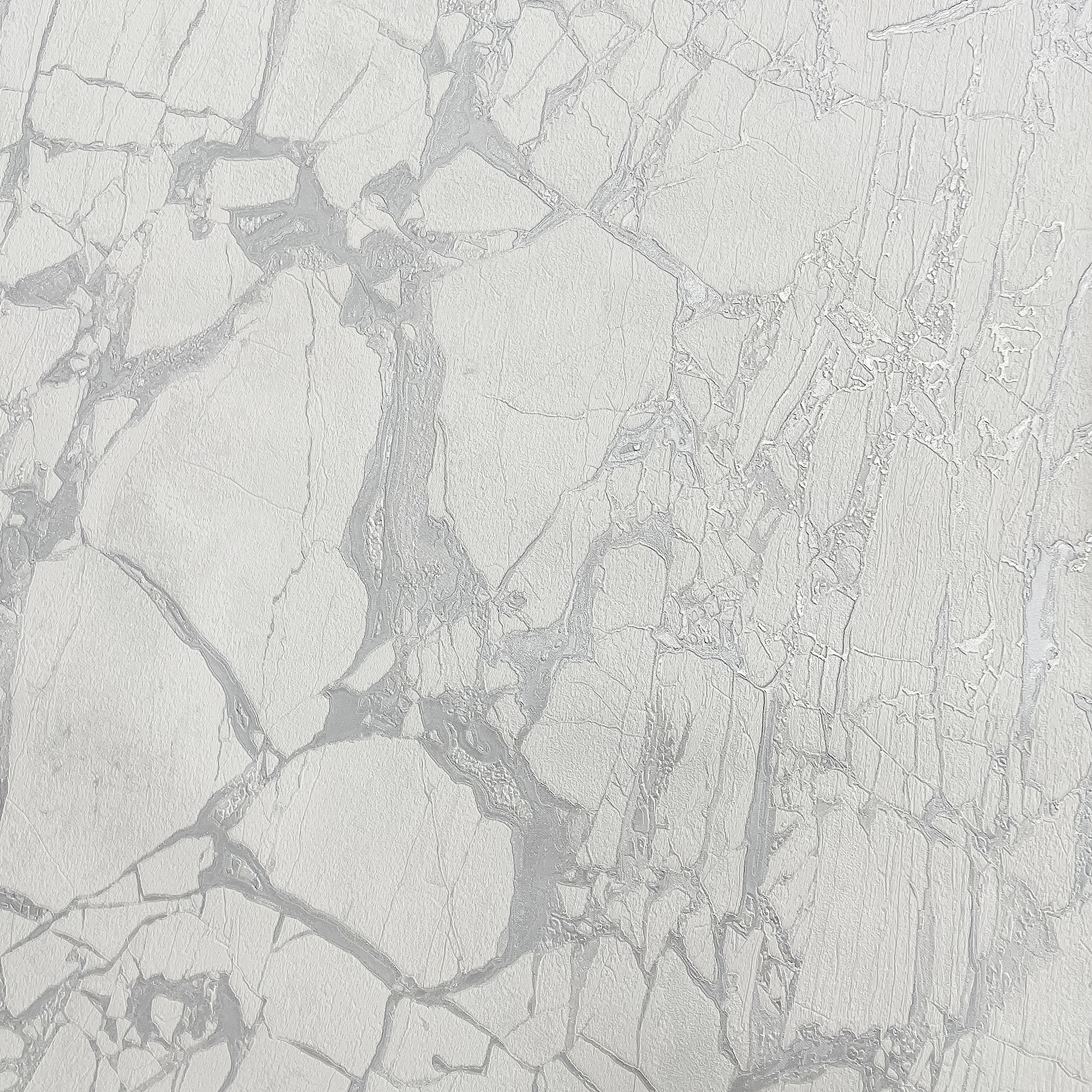 Rasch Enzo Marble White & Silver Wallpaper - 10m