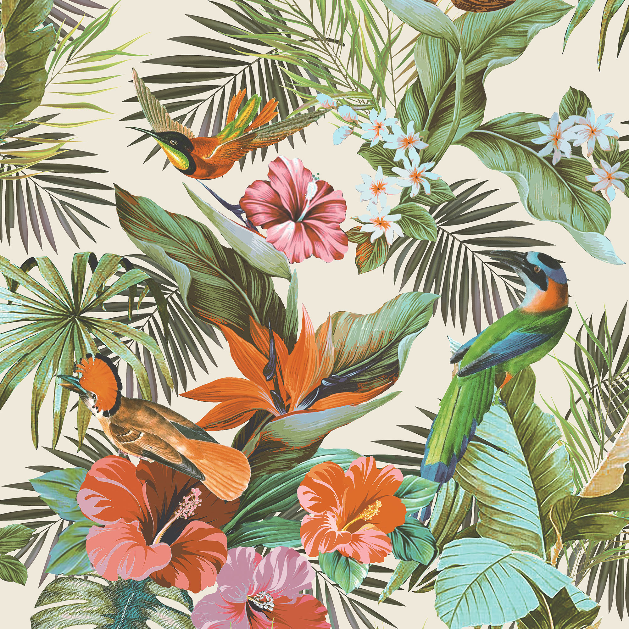 Rasch Paradise Birds Multi Wallpaper - 10m