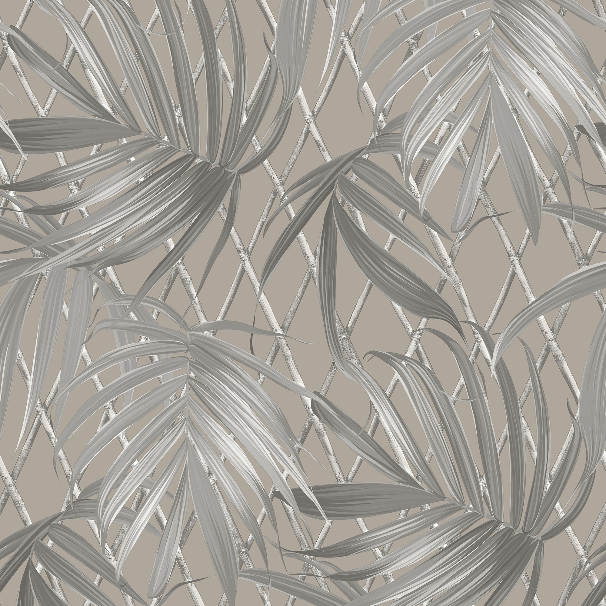 Rasch Paradise Palm Taupe Wallpaper - 10m