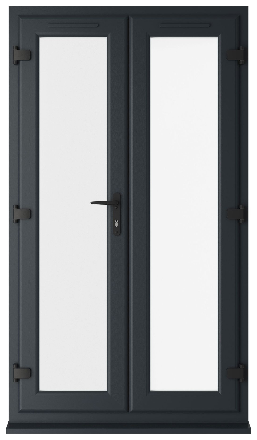 Crystal uPVC Grey Left Hand Clear Triple Glazed French Door
