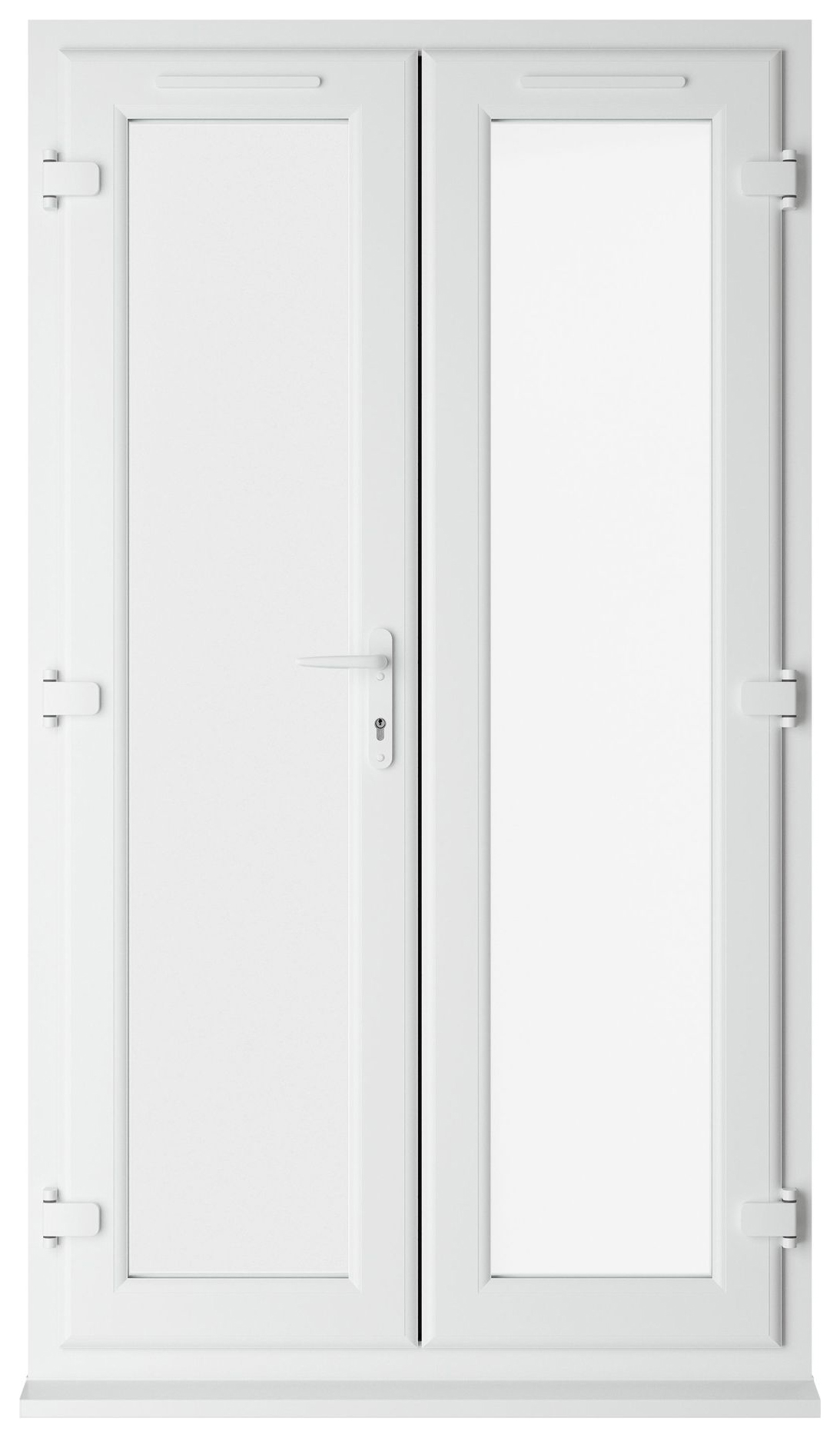 Crystal uPVC White Left Hand Clear Triple Glazed French Door