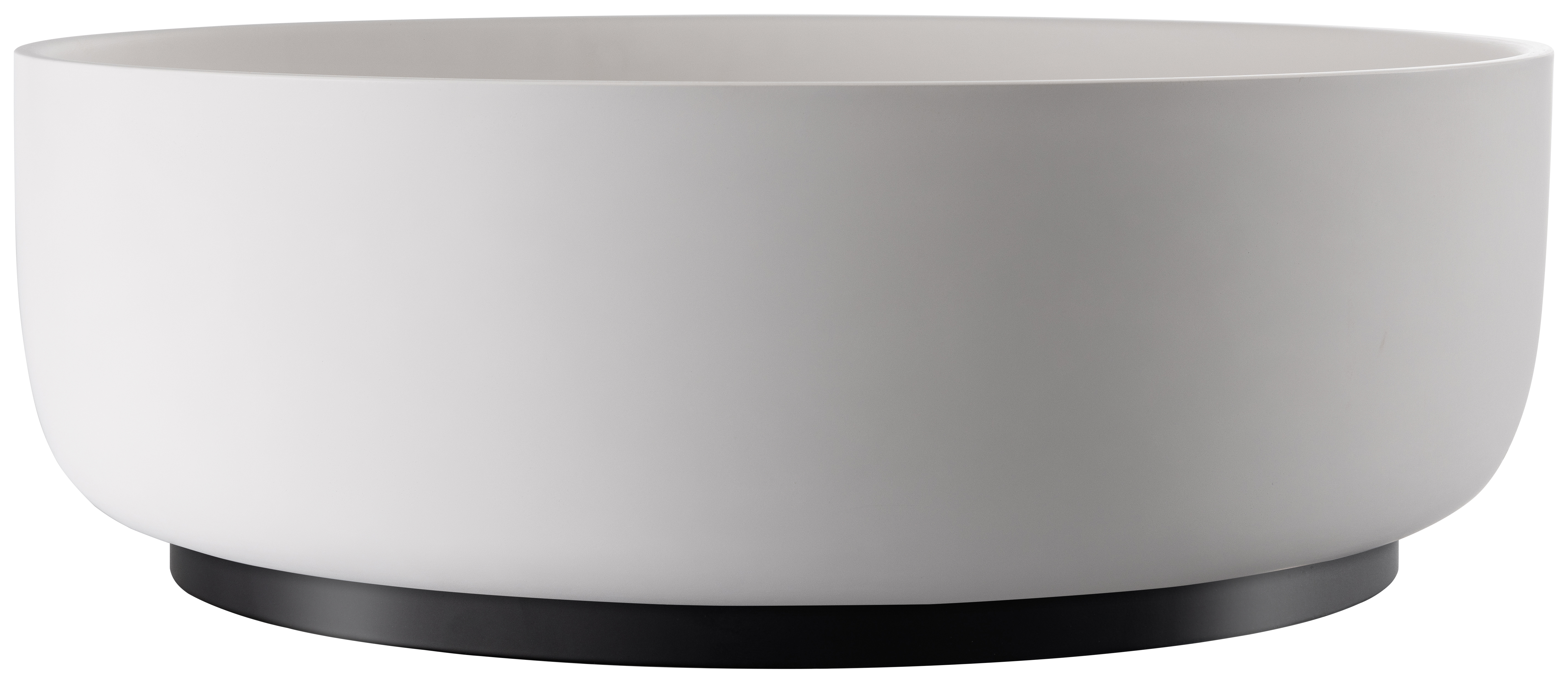 Abode Cava Round Countertop White Basin with Black Basin Plinth & Black Waste