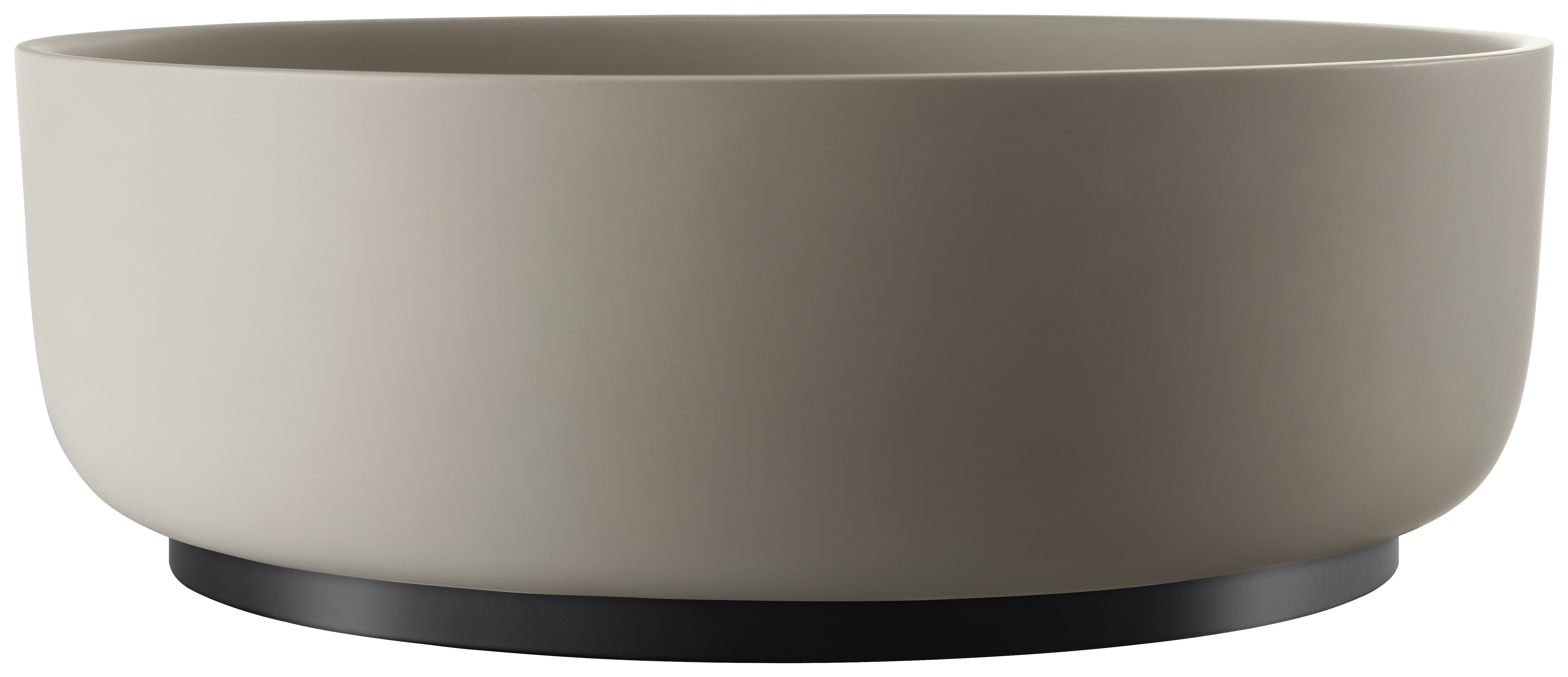 Abode Cava Round Countertop Pebble Grey Basin with Black Basin Plinth & Black Waste