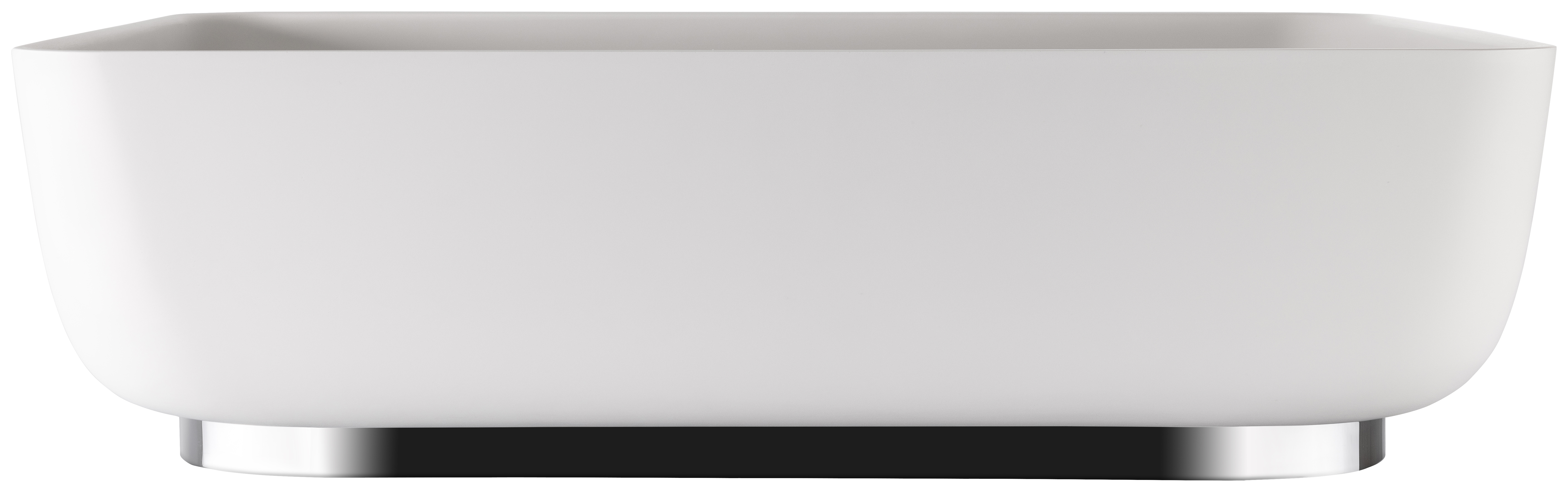 Abode Cava Tablet Countertop White Basin with Chrome Basin Plinth & Chrome Waste