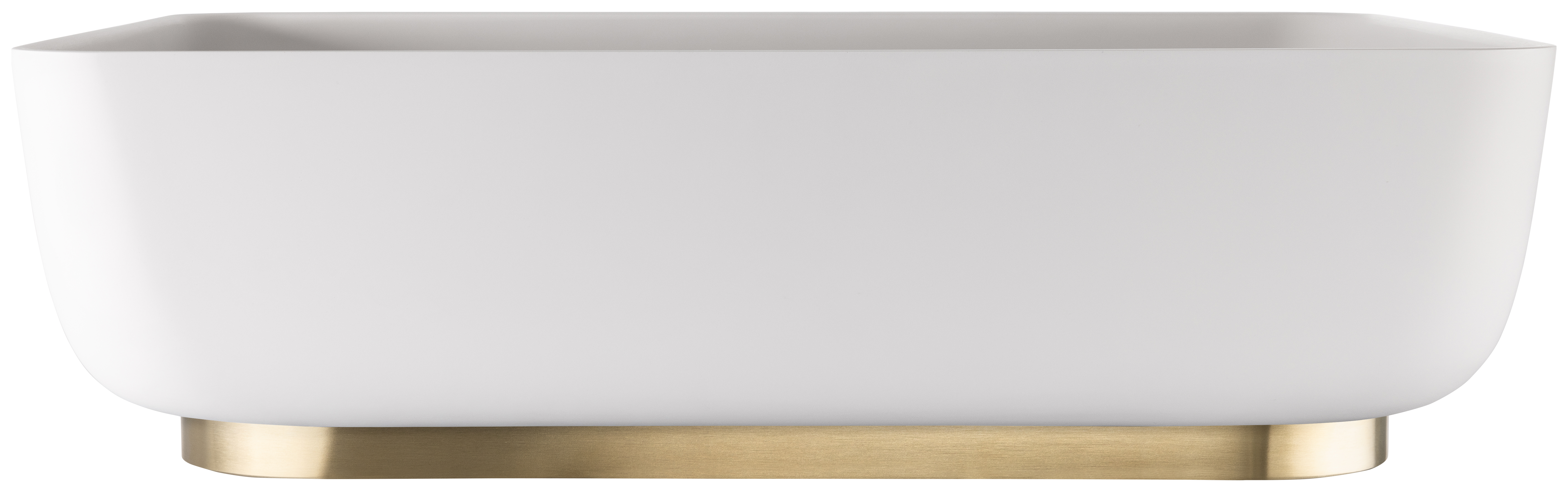 Abode Cava Tablet Countertop White Basin with Brushed Brass Basin Plinth & Brushed Brass Waste